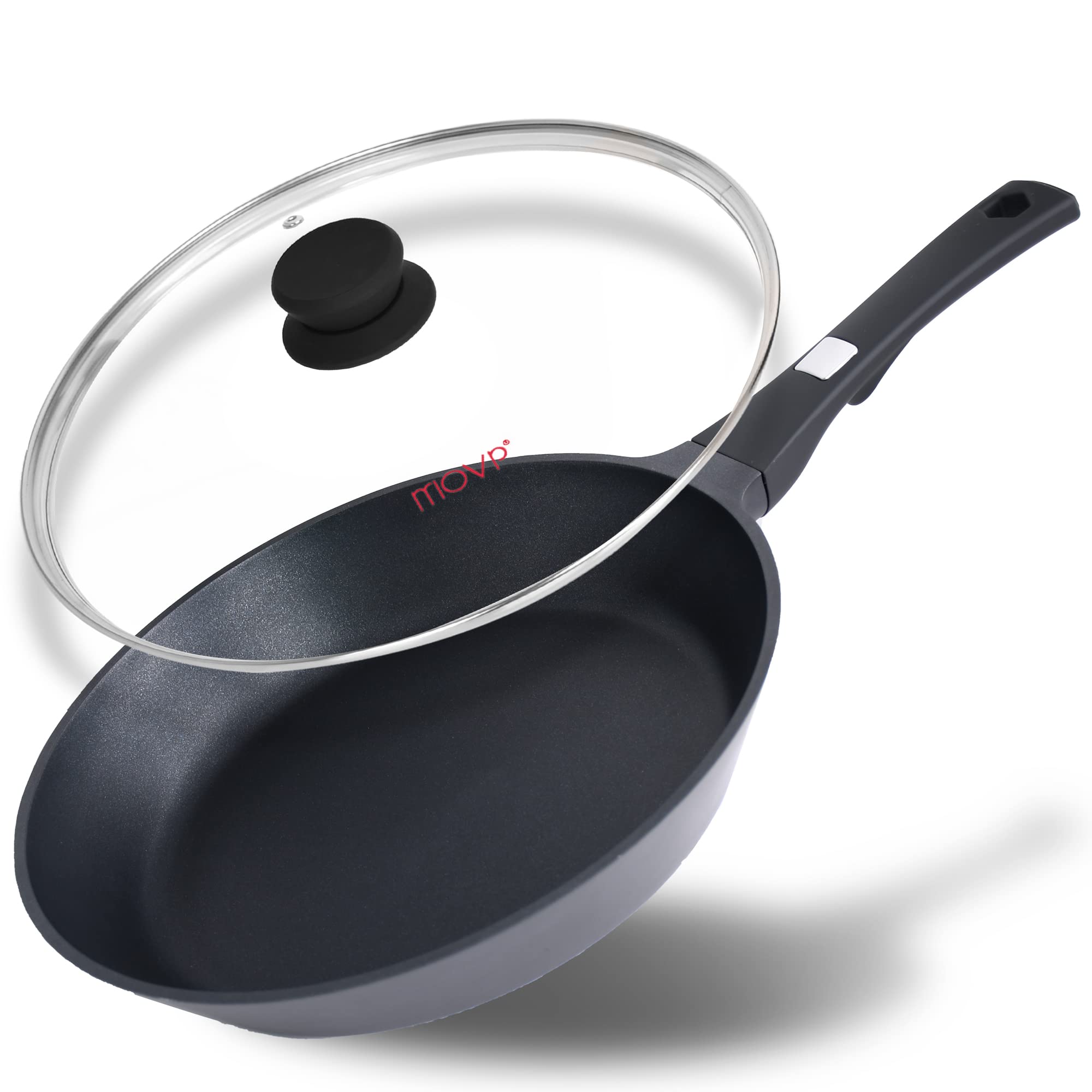 Frying Pan Nonstick Skillet Cookware: Skillet 12-Inch Nonstick With Lid Stainless - Non Stick Cooking Frying Pan Induction Compa