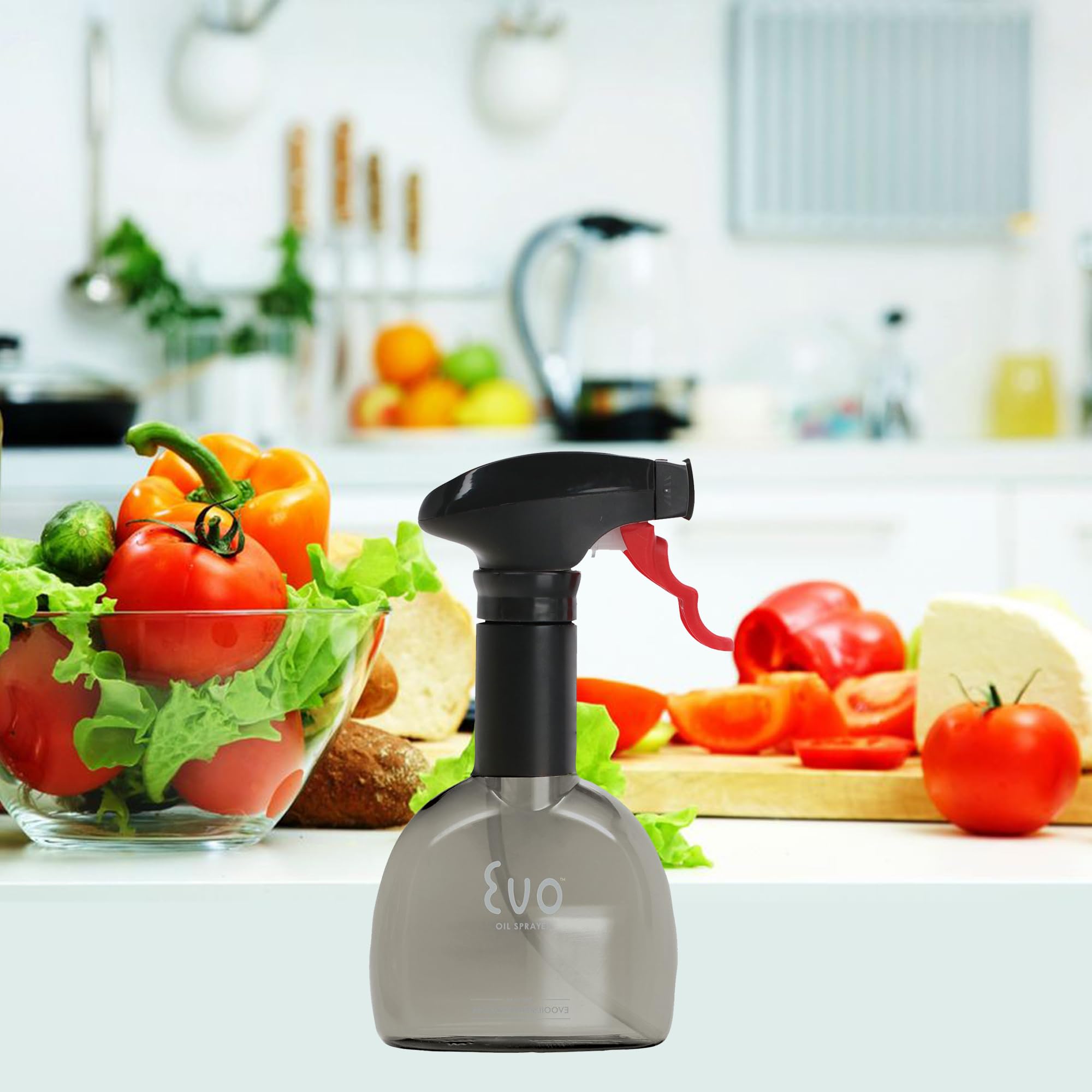 Evo Mini Oil Sprayer Bottle | Non-Aerosol For Olive Oil, Cooking Oils, Vinegars | 8-Oz Capacity | Rotatable Nozzle | Gourmet Coo
