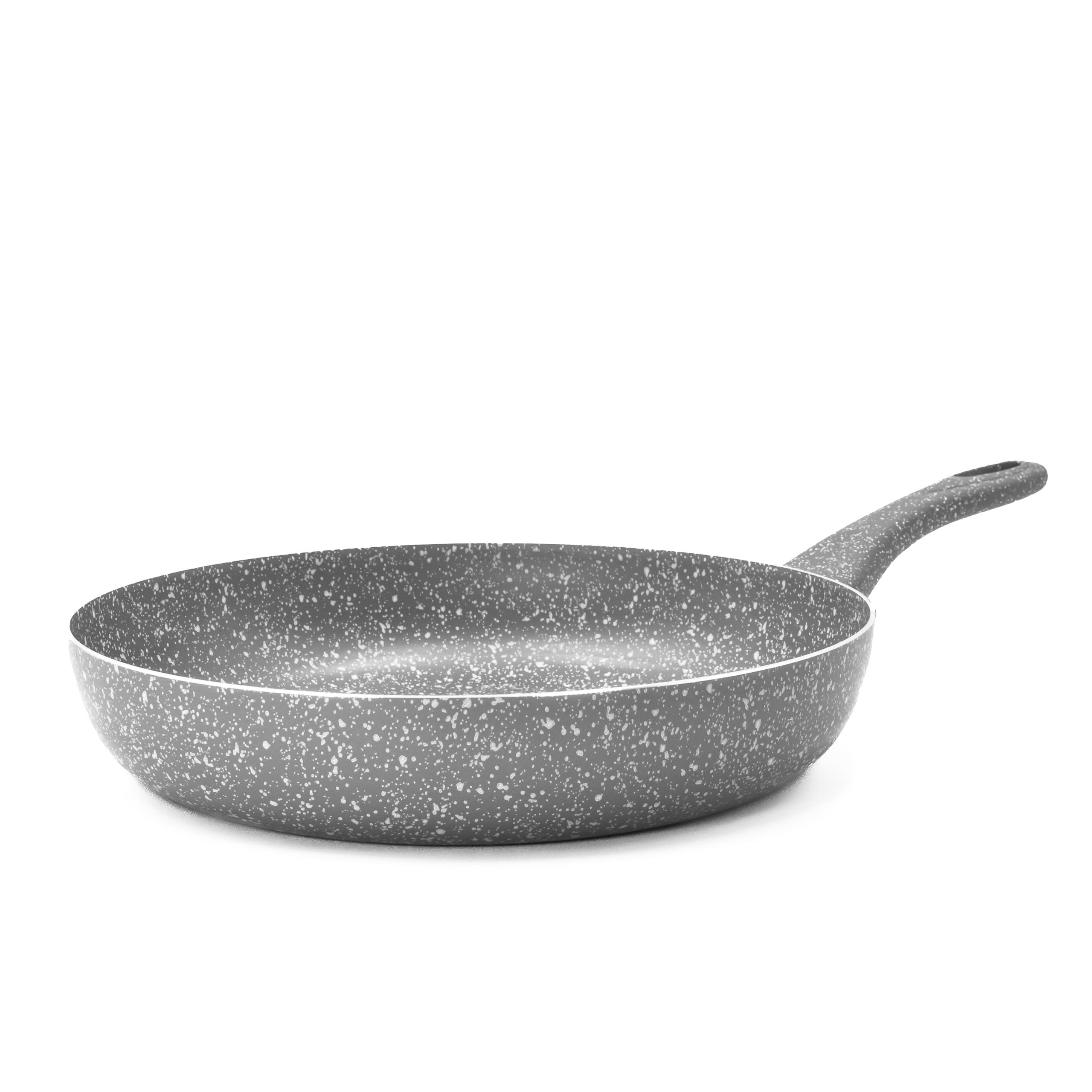 Zanetti Stone Rare NonStick Frying Pan with Aluminium Handle, Soft Touch Handle, High Resistance, 30 cm Diameter, Grey, Made in