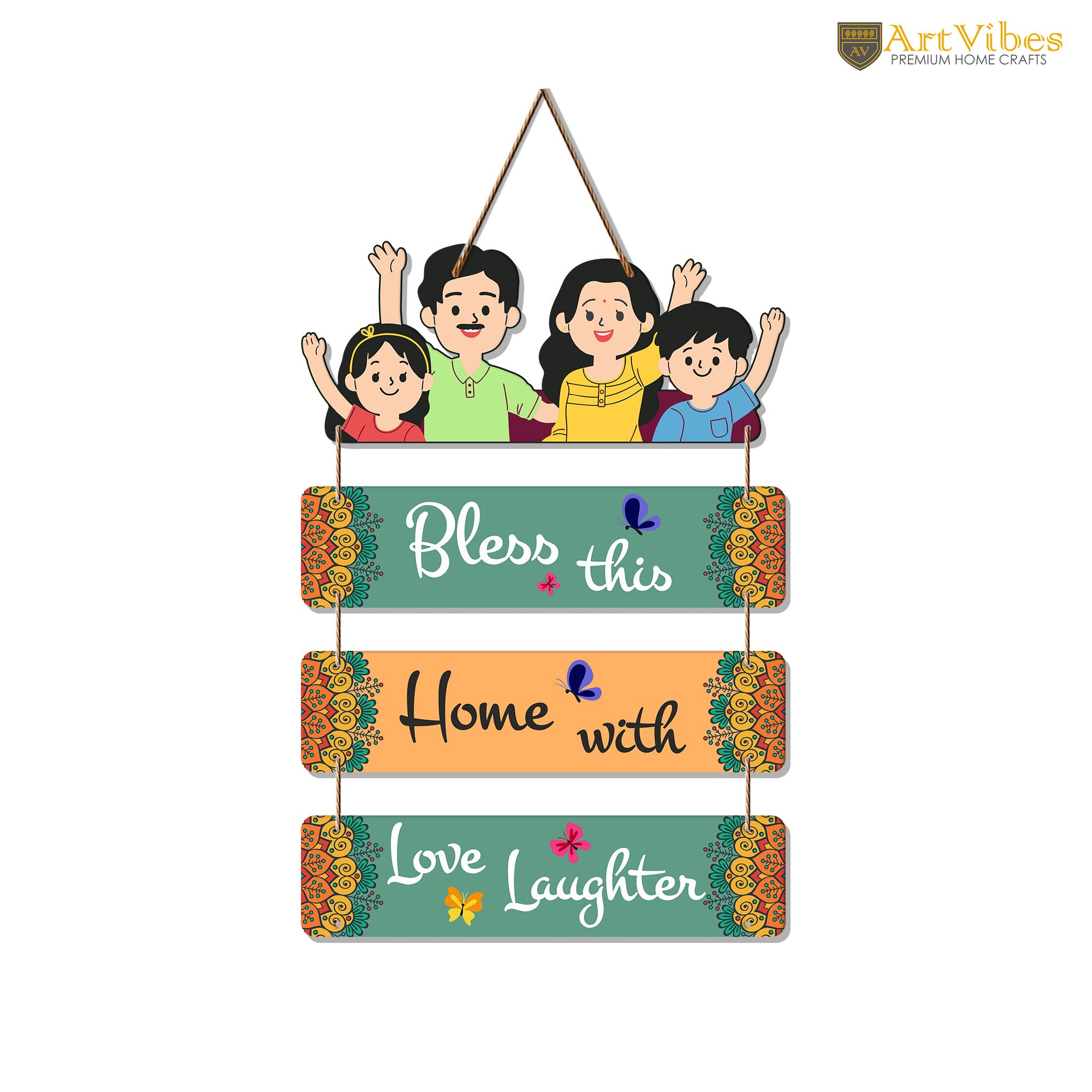 Artvibes Home Quote Decorative Wall Art MDF Wooden Hanger for Living Room | Bedroom | Gift | Wood Art Hanging For Home Decoratio