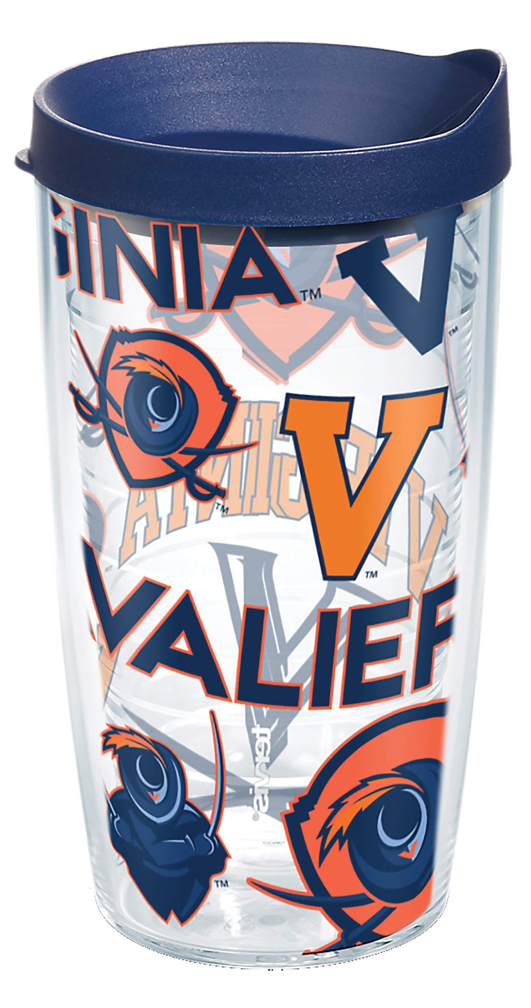 Tervis Made in USA Double Walled University of Virginia Cavaliers Insulated Tumbler Cup Keeps Drinks Cold & Hot, 16oz, All Over