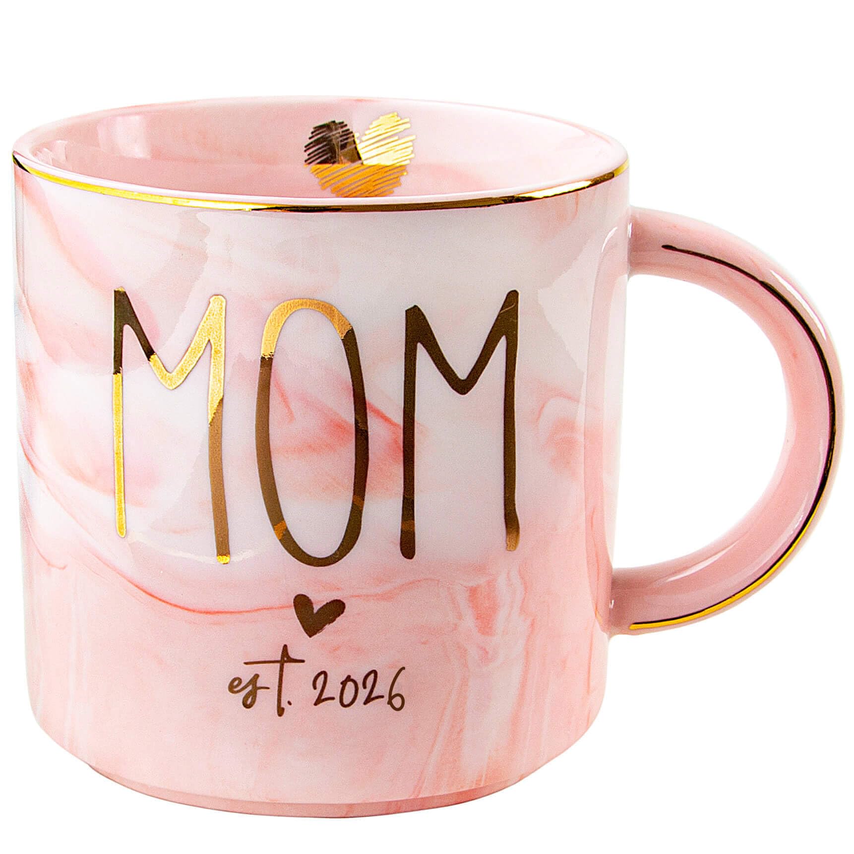 VILIGHT New Mom Mug est 2026 Gifts for Expecting Moms Coffee Cup Pink 11oz