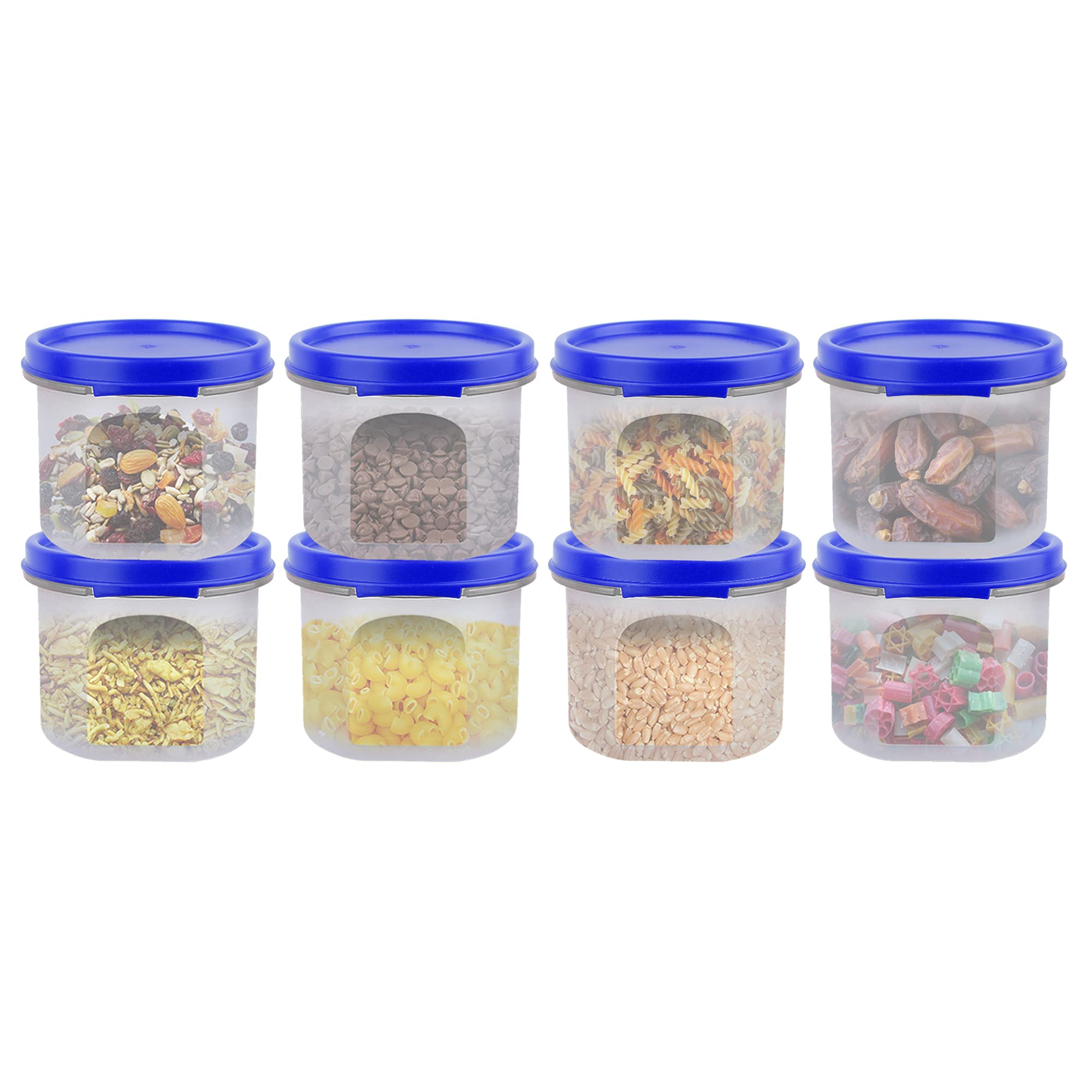Cutting Edge 250Ml Smart Slim Storage Airtight ContainerDark Blue,Set Of 8