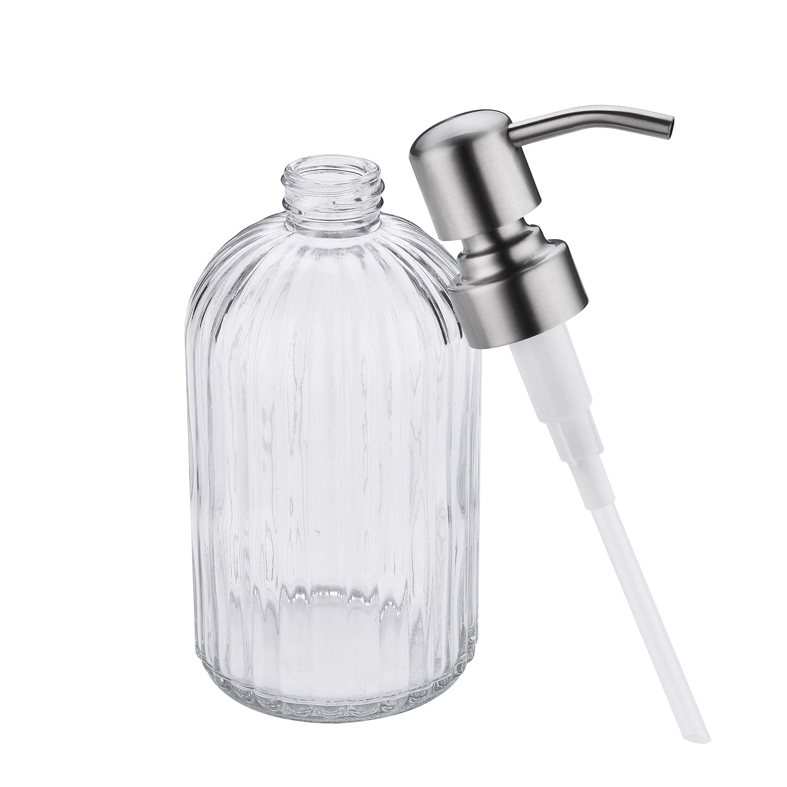 Leetcp Soap Dispenser, Dish Soap Dispenser, Bathroom Liquid Soap Dispenser, With Rustproof Stainless Steel Pump, 16 Oz,Brushed N
