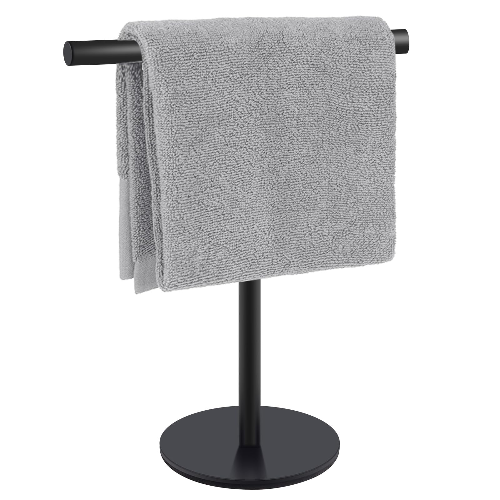 T-Shape Hand Towel Holder - Standing Hand Towel Rack For Bathroom Or Kitchen Countertops, With Sus304 Stainless Steel Matte Blac