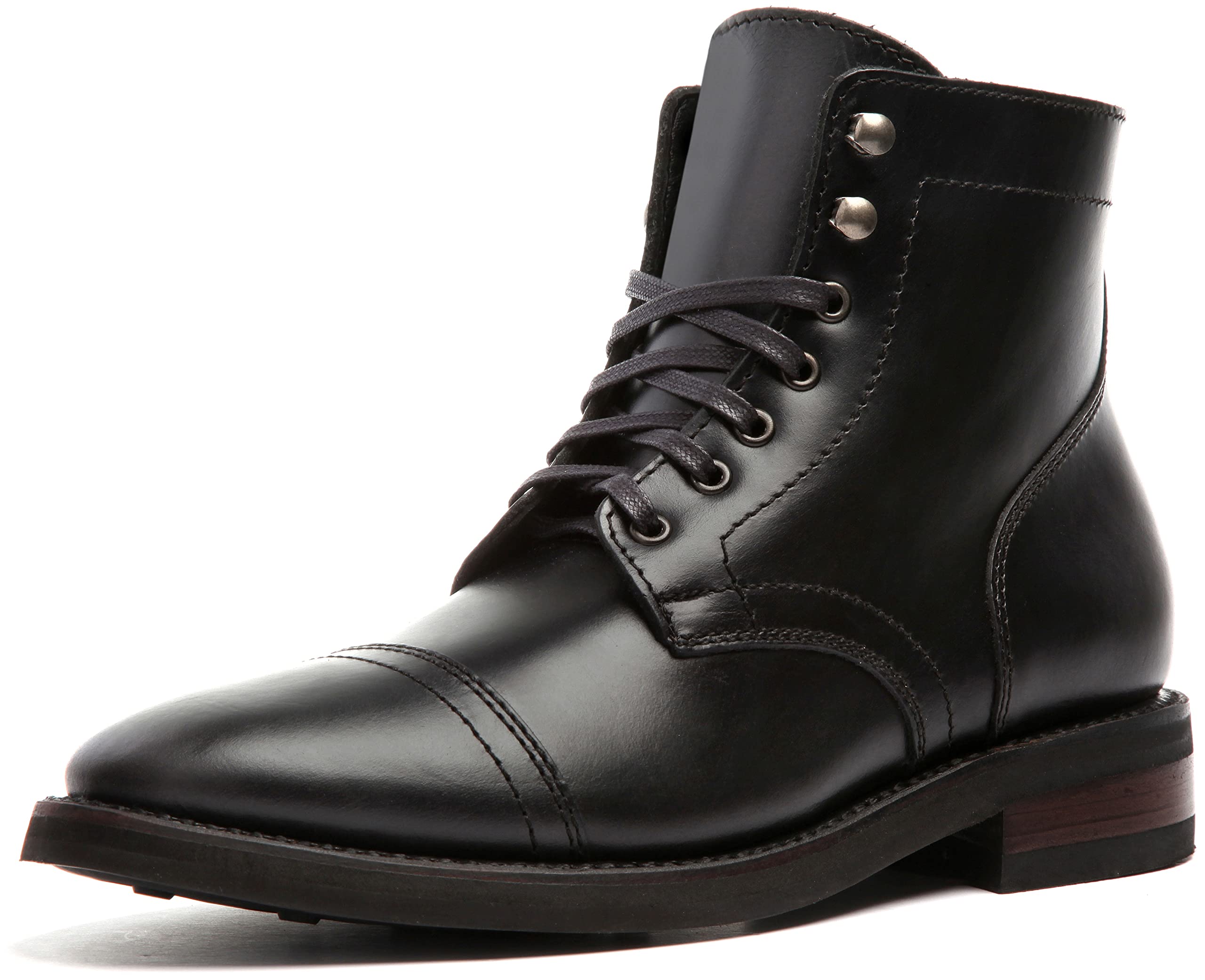 Thursday Boot Company Menas Captain Cap Toe Leather Boots, Black, 10