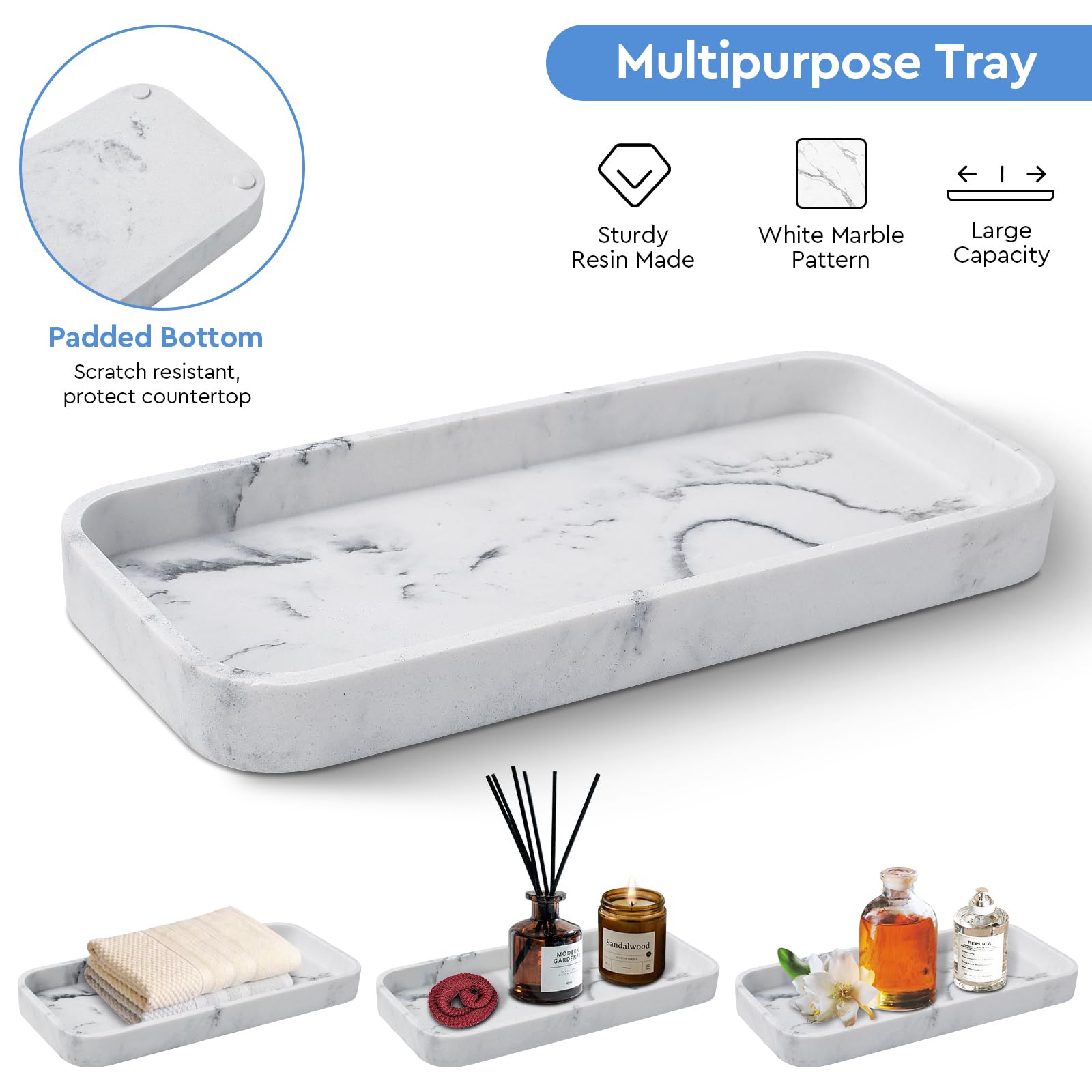 Bathroom Accessories Set,4 Pcs Blue Glass Bathroom Accessories Sets-Lotion Soap Dispenser,Toothbrush Holder,Qtip Holder Dispense