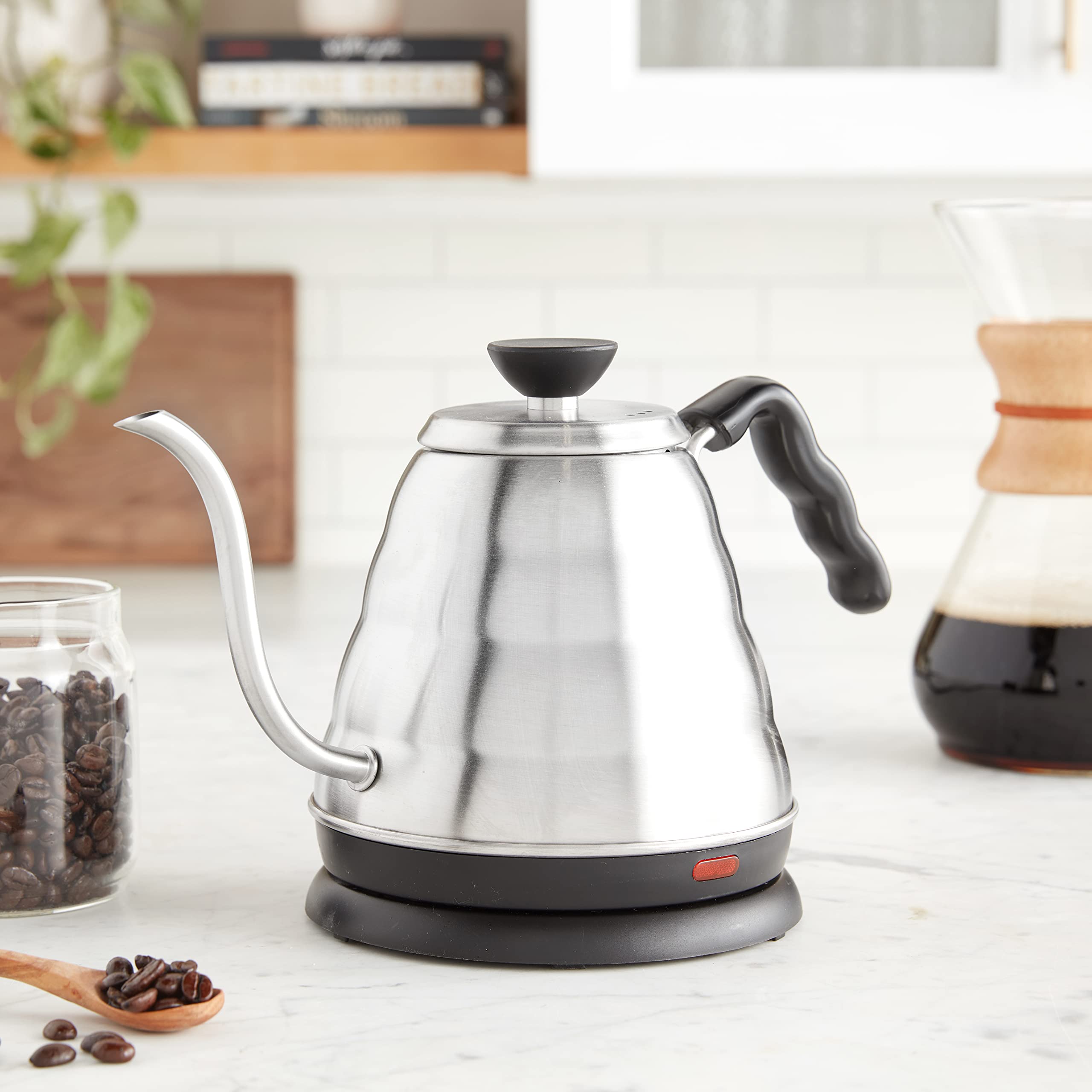 HARIO V60 Electric Gooseneck Drip Kettle, 800ml, Stainless Steel, Model EVKB-80U-HSV, Silver