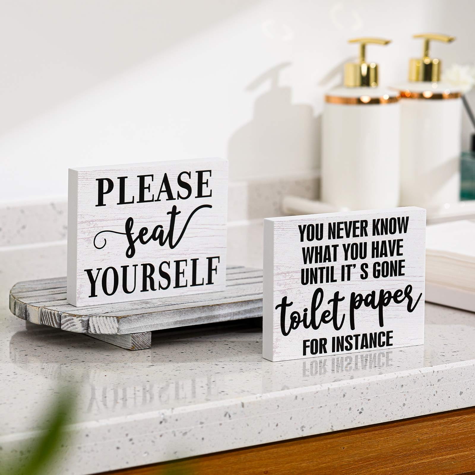 Jetec 2 Pieces Funny Farmhouse Bathroom Decor You Never Know What You Have Until It s Gone Toilet Paper Sign Please Seat Yoursel