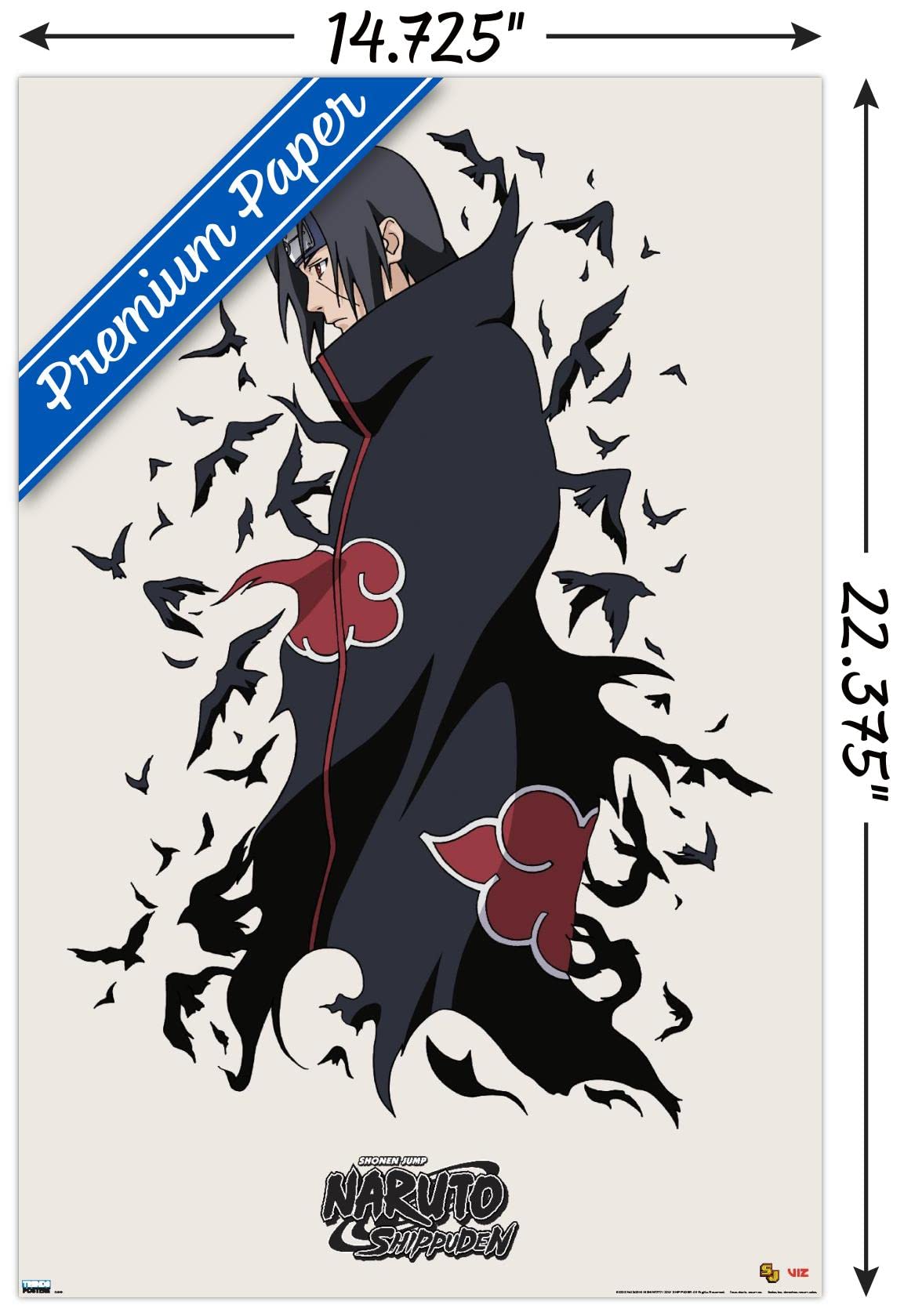 Trends International Naruto Shippuden - Itachi Wall Poster, 14.725'' X 22.375'', Premium Poster & Mount Bundle