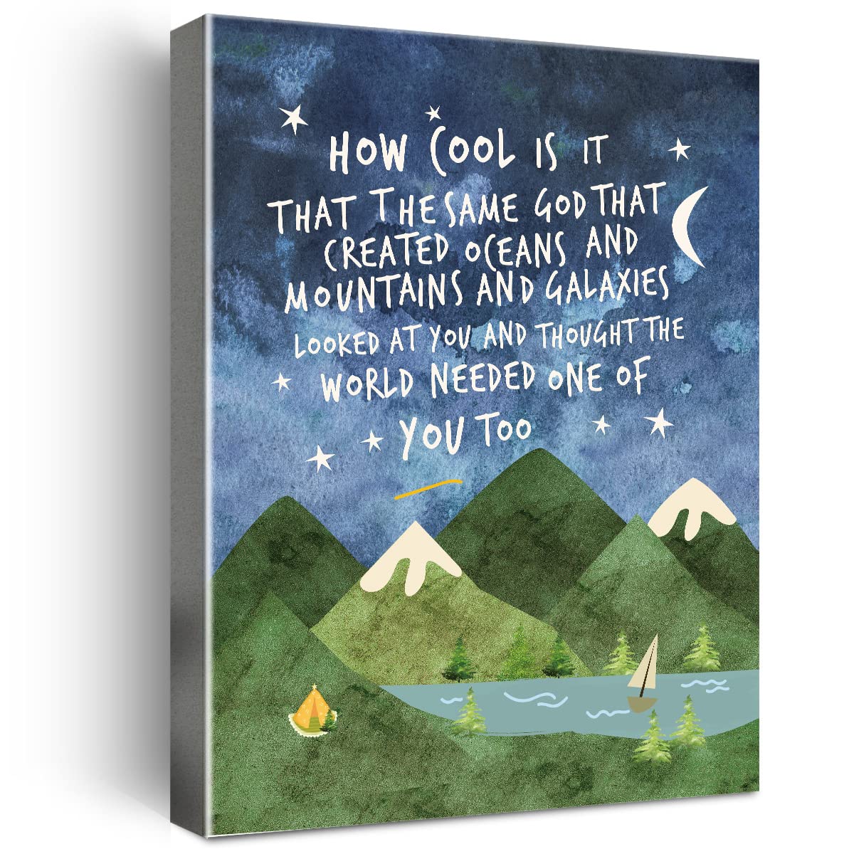 Same God Creation ,Inspirational Quotes Framed Canvas Wall Art For Room Nursery Wall Decor,Encouragement Gifts For Kids Teens-Mo