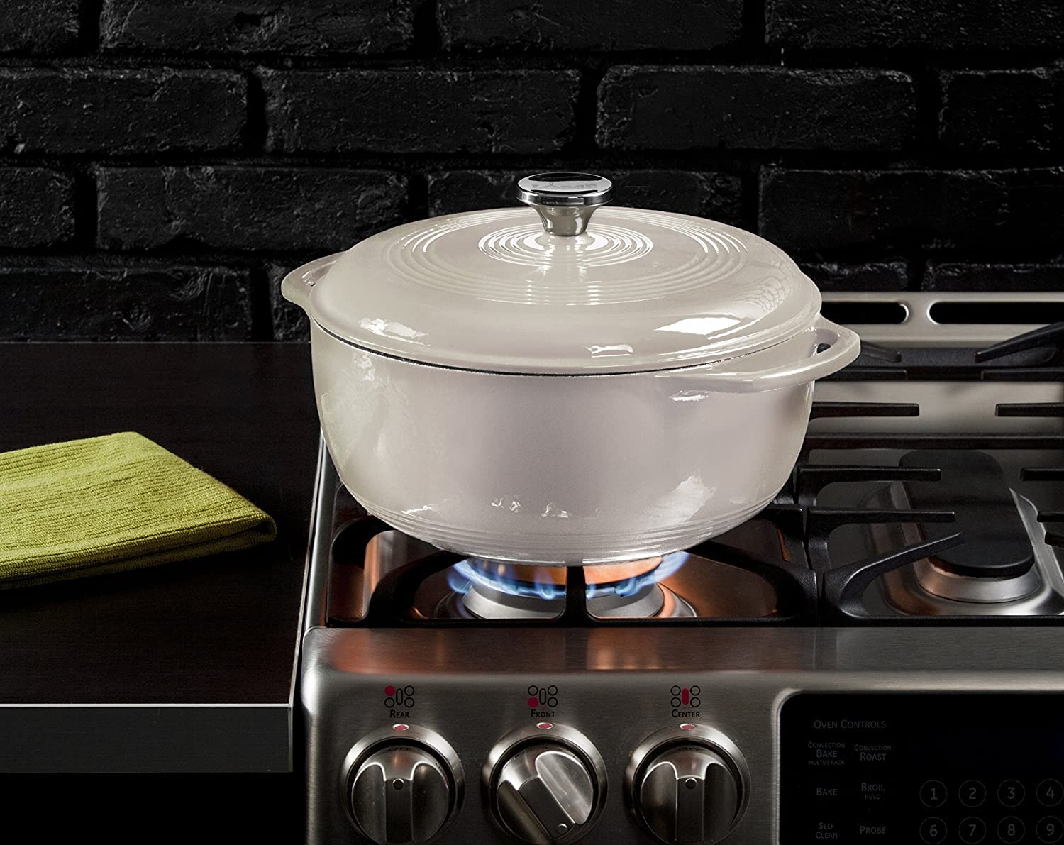 Lodge 7.5 Quart Enameled Cast Iron Dutch Oven With Lid - Dual Handles - Oven Safe Up To 500 F Or On Stovetop - Use To Marinate,