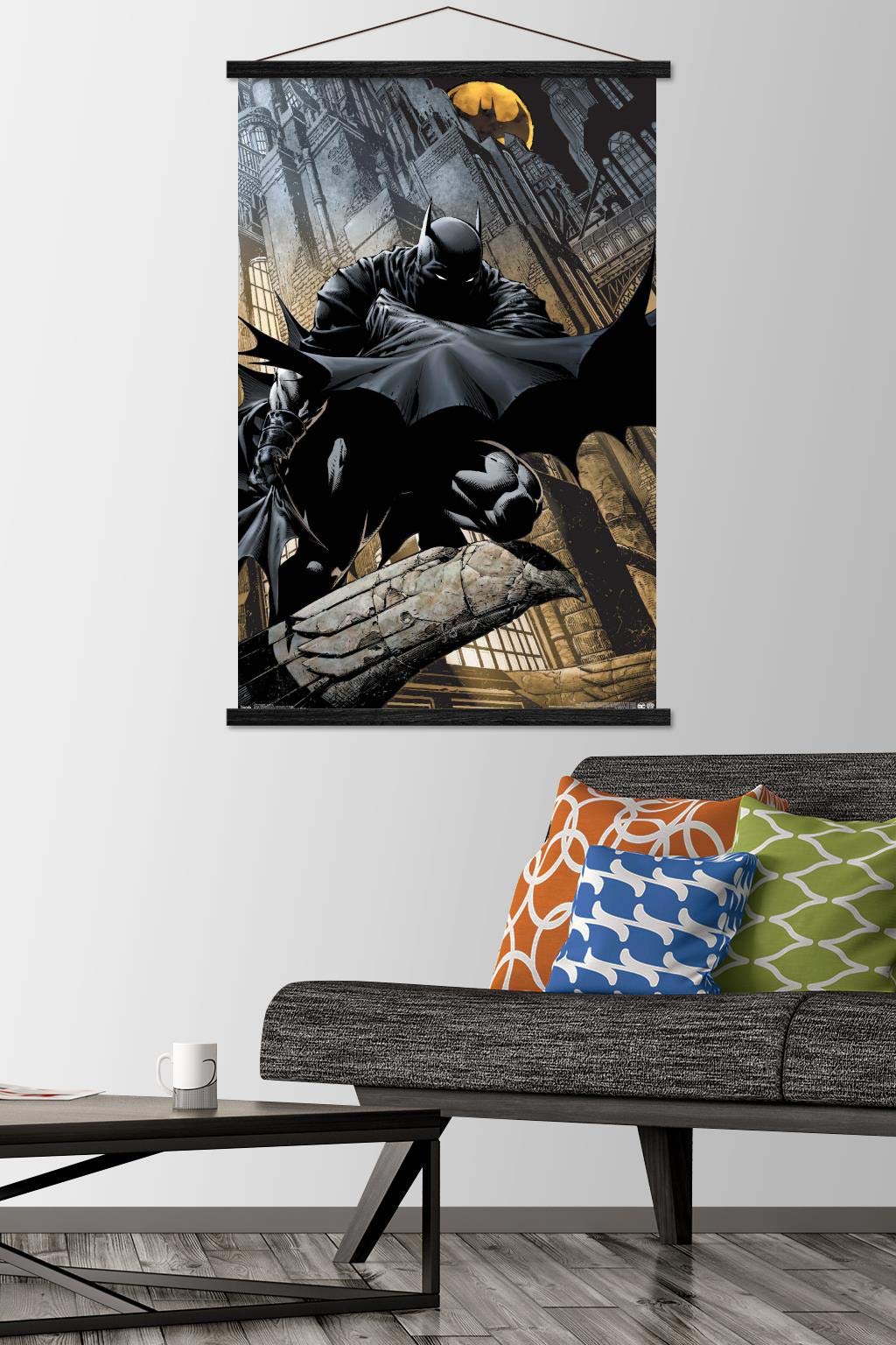 Trends International Dc Comics - Batman - Lurking Wall Poster, 22.375'' X 34'', Premium Print And Black Hanger Bundle