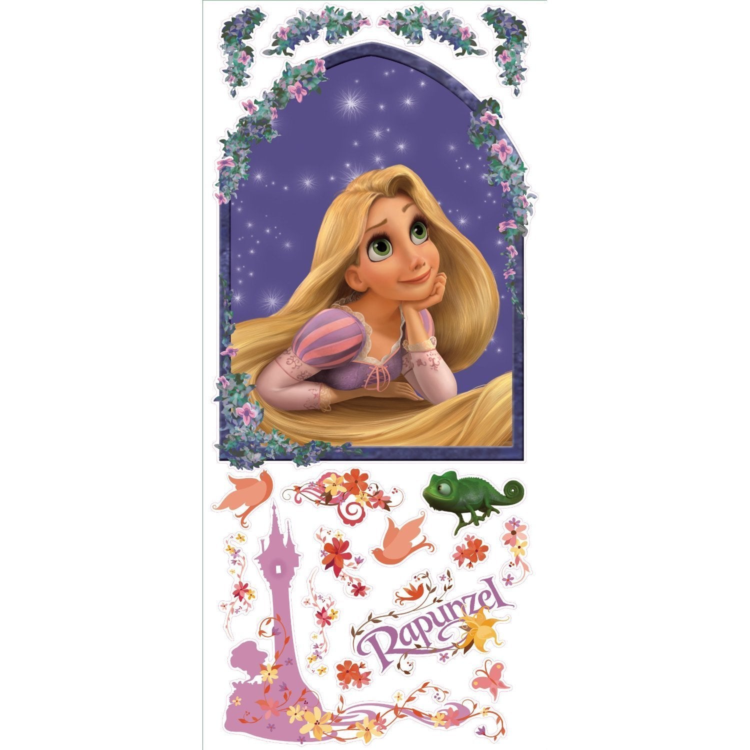Roommates Rmk1525Gm Tangled-Rapunzel Peel & Stick Giant Wall Decals, Purple