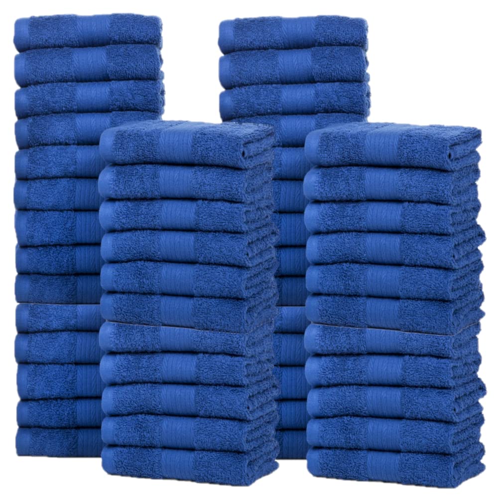 Ample Decor Wash Cloths Pack Of 50 12 X 12 Inch 100% Cotton 600 Gsm, Soft Absorbent, Machine Washable Face Towels, Oeko Tex Cert