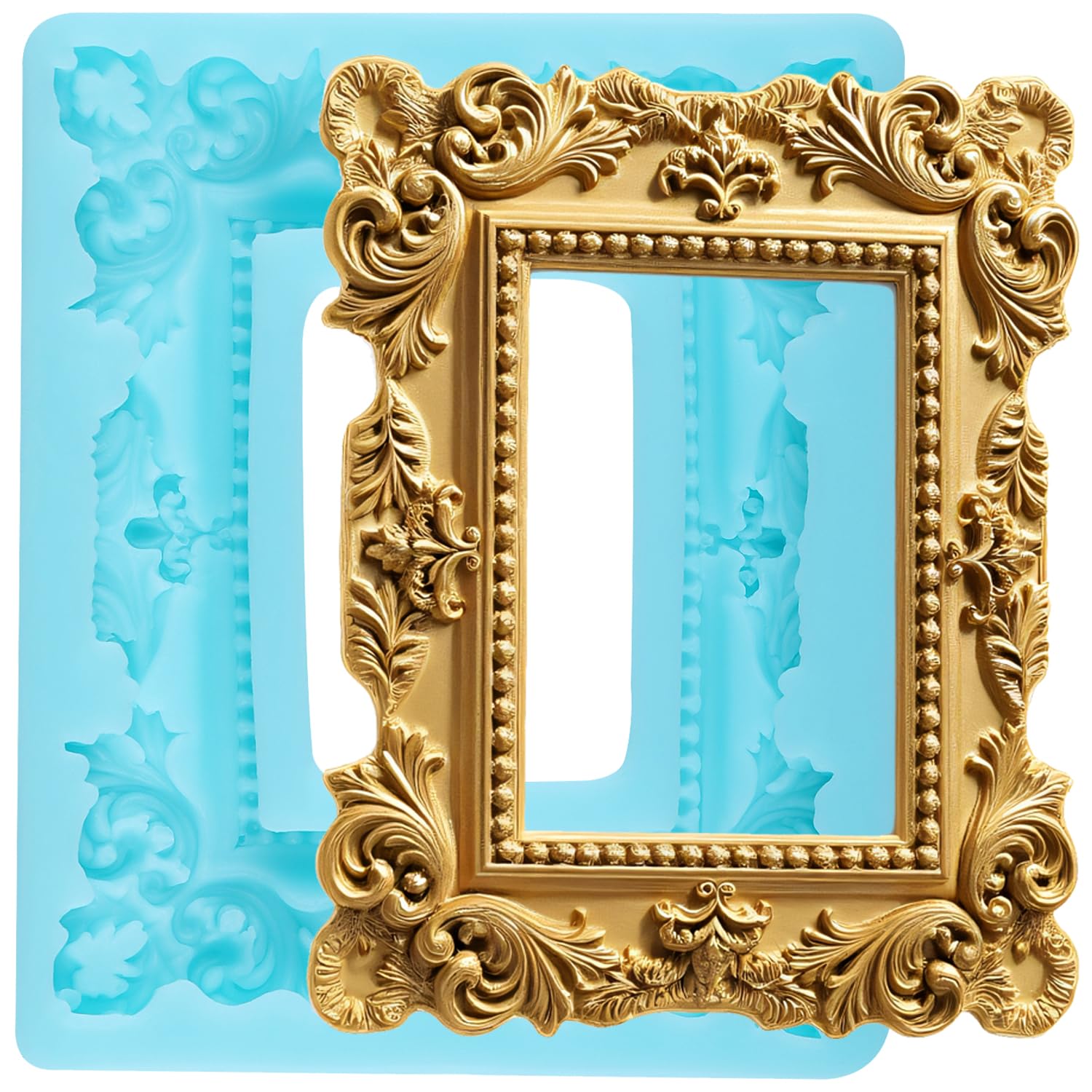YABONAN Photo Frame Fondant Molds Picture Frame Silicone Mold