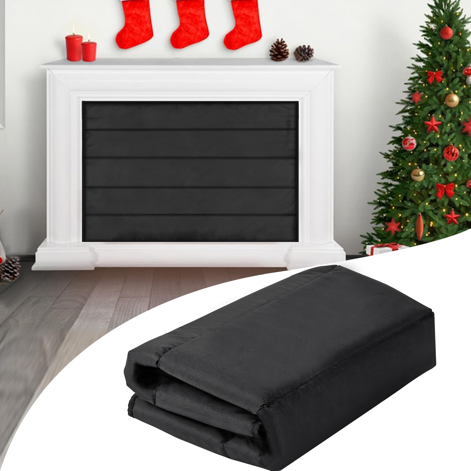 Magnetic Fireplace Blanket For Heat Loss, Indoor Fireplace Covers Keep Drafts Out Stops Heat Loss Fireplace Draft Stopper With B