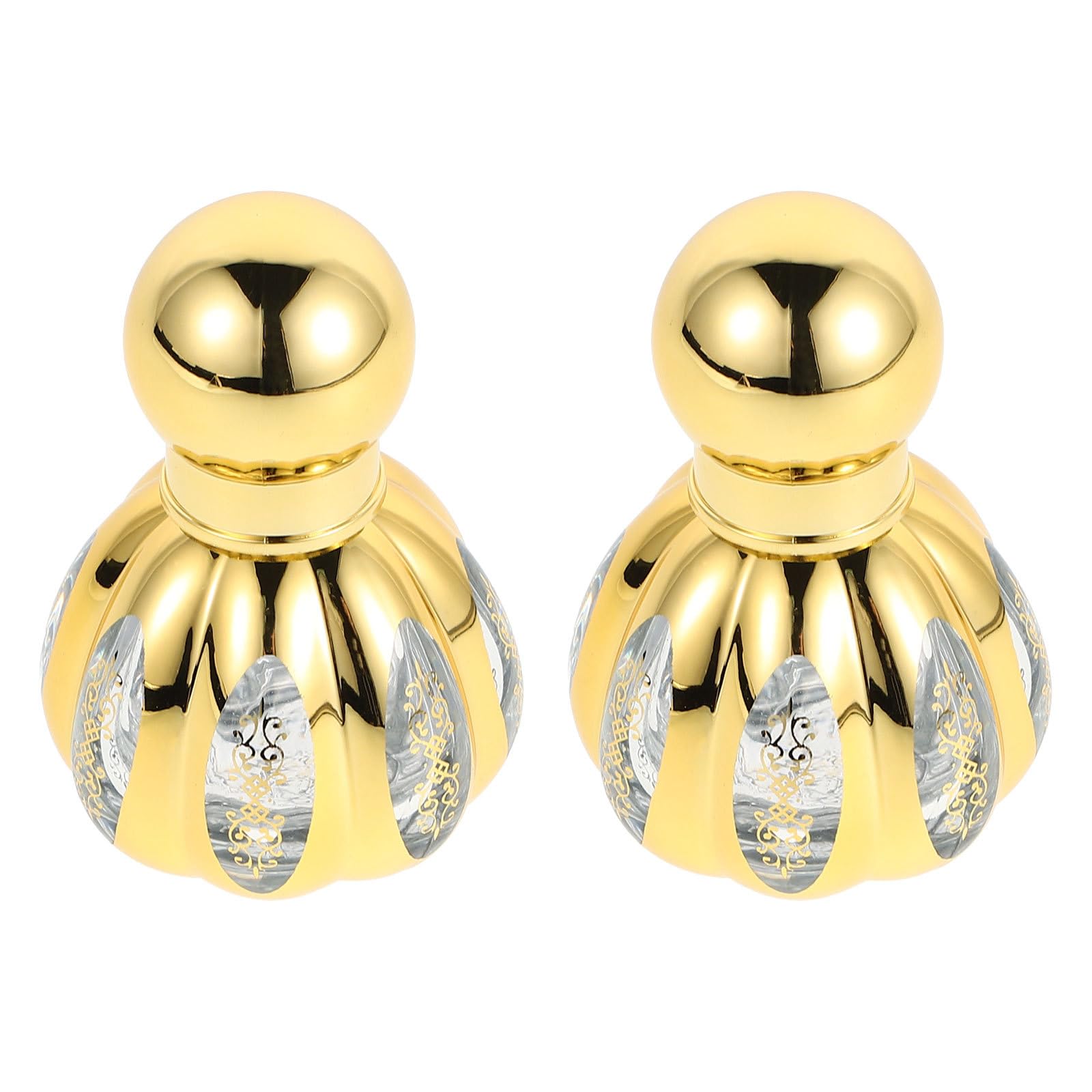 DEARMAMY 2pcs Vintage Perfume Bottles Roller Ball Refillable Glass Scent Containers with Spiral Seal for Essential Oils Portable