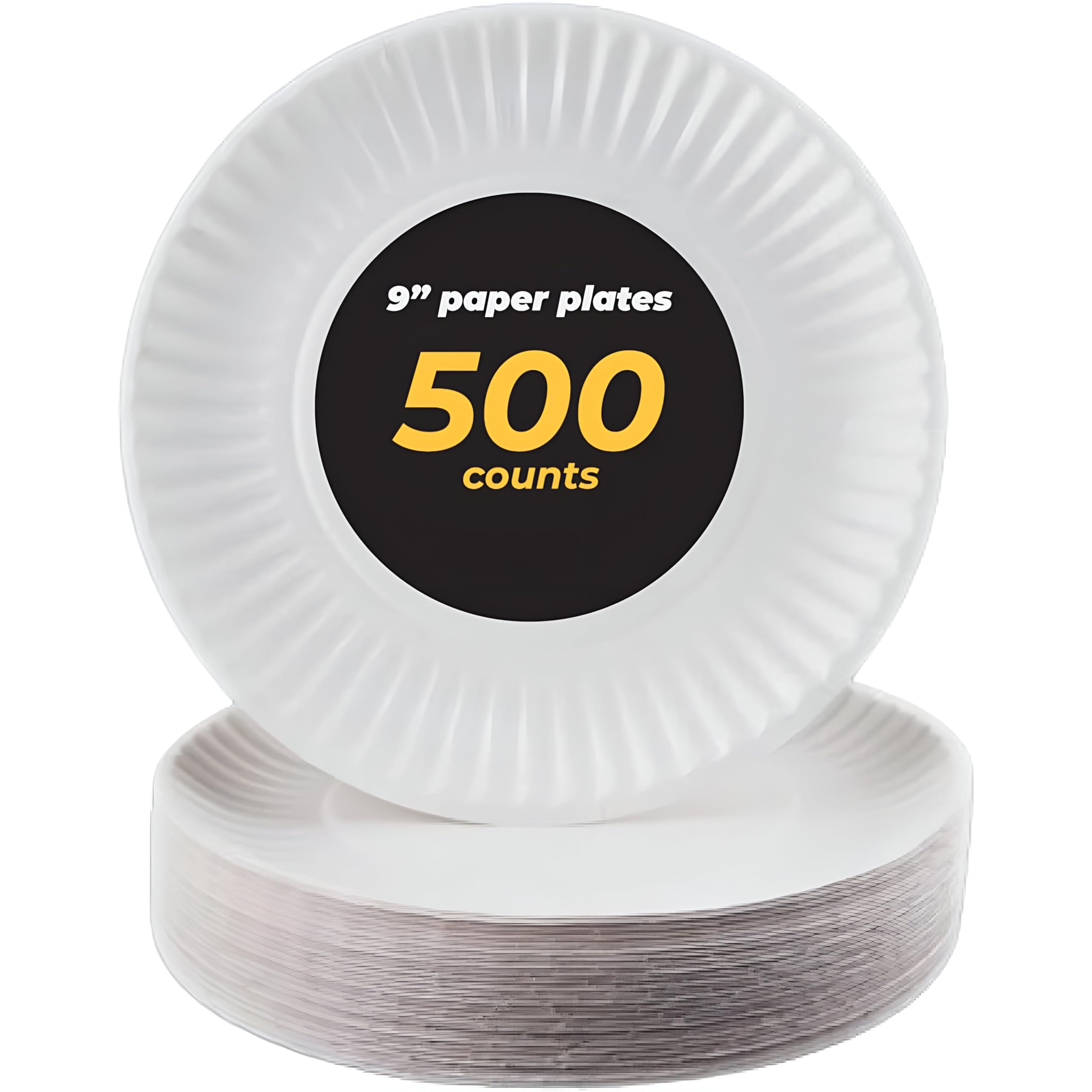 Perfect Stix White Paper Plate, 9 Paper Plate 9-500 (Pack Of 500)