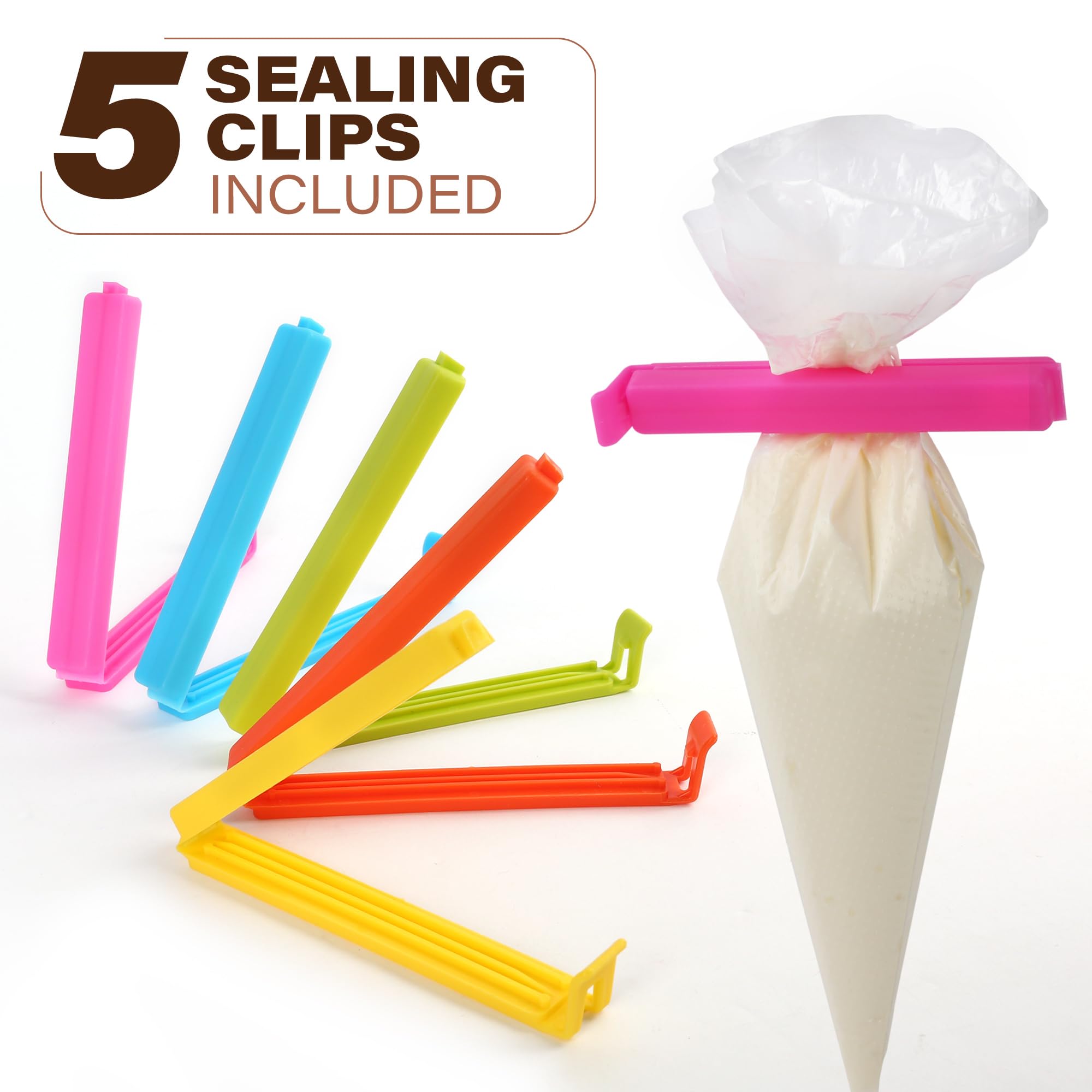 Lotfancy Tipless Piping Bags, 500 Pcs 10 Inch Disposable Pastry Bags For Royal Icing, Cookies, Non-Slip Cake Decorating Bags Too