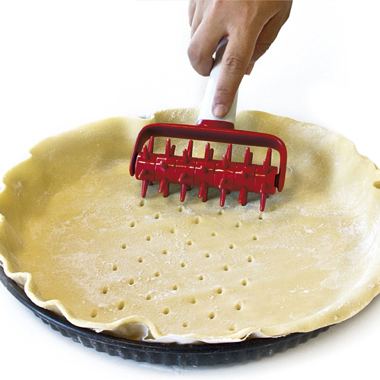 Aoobaba 4 Pieces Pizza Tools Set Incl Dough Cutter Roller Docker And Pizza Cutter Wheel, Pastry Pizza Pie Roller Rolling Pins An