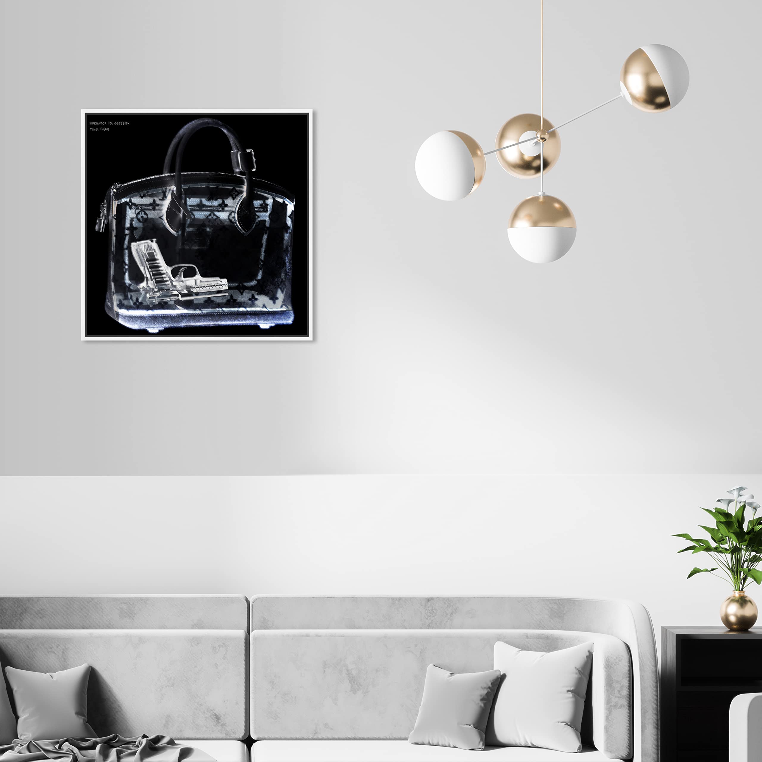 The Oliver Gal Artist Co. Fashion And Glam Wall Art Canvas Prints 'Couture X Ray' Handbags Home D  Cor, 20 In X 20 In, Black, Wh