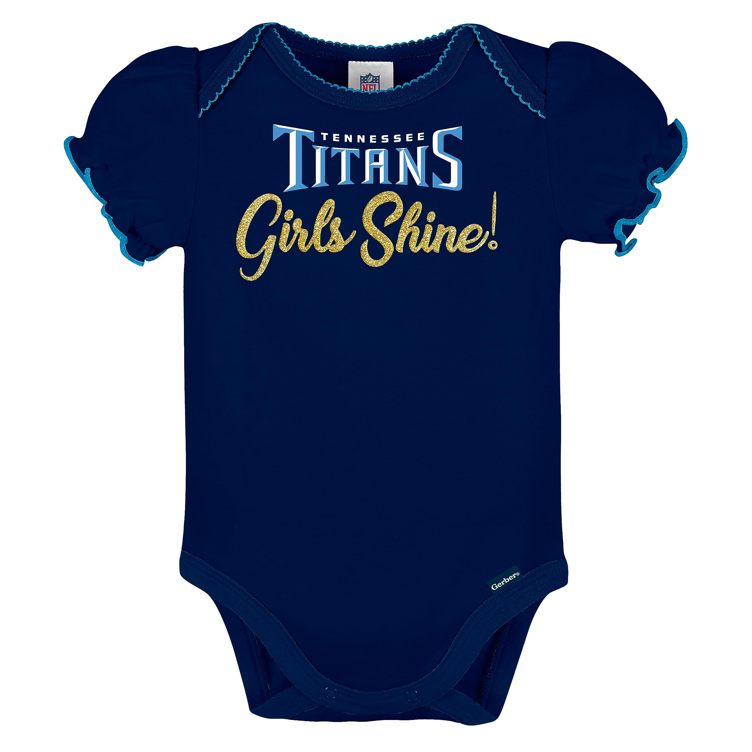 Nfl Tennessee Titans 3 Pack Short Sleeve Bodysuit, Bluewhitepink Tennessee Titans, 0-3 Months