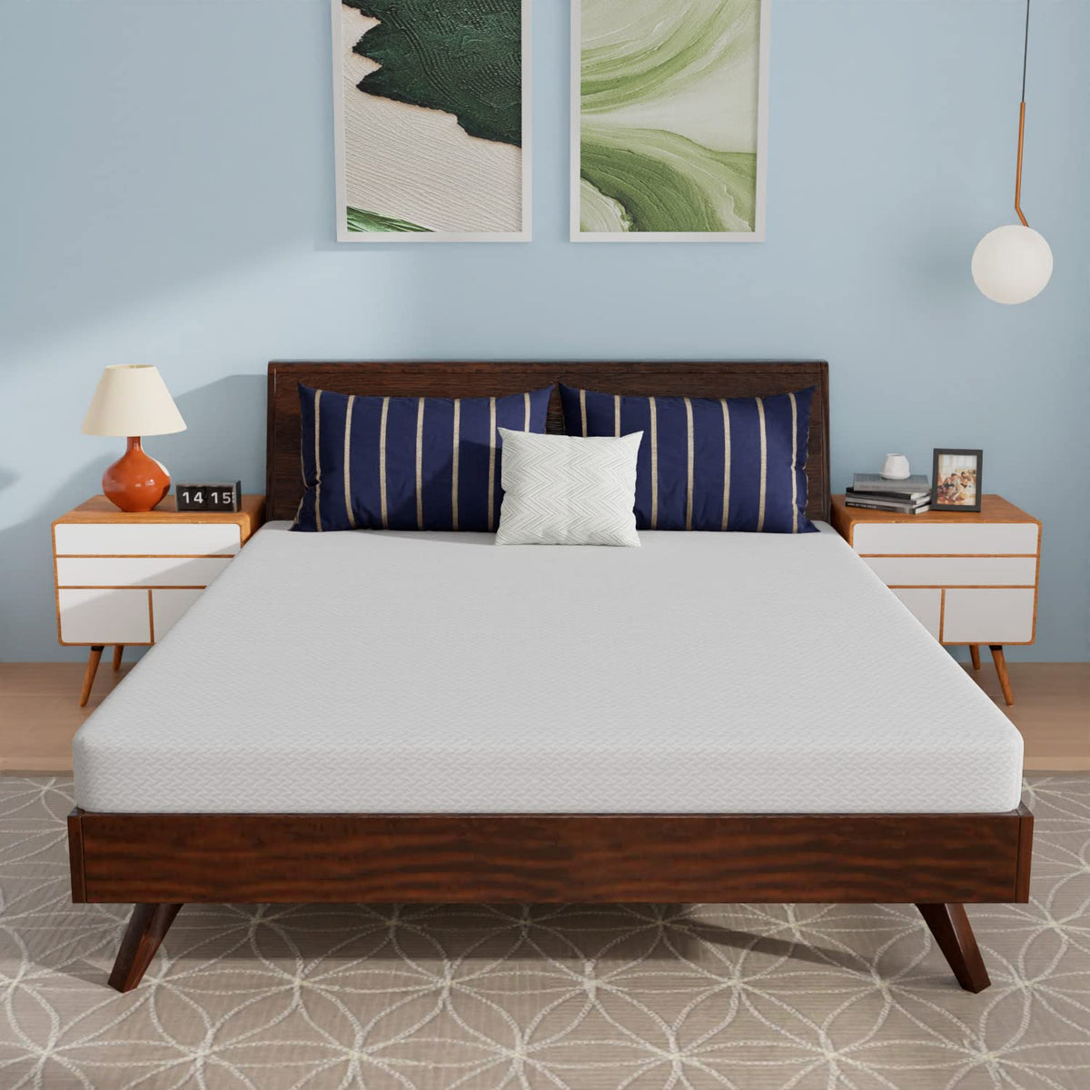 Paylesshere 6 Inch Gel Memory Foam Mattress Queen Size Bamboo Charcoal Infused Mattress In A Box Medium-Firm Pressure Relief&Tem