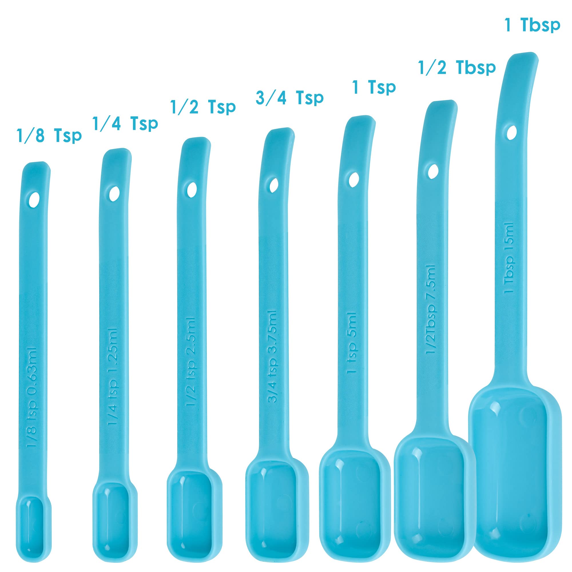 Spuvgvc Plastic Measuring Cups And Spoons Set, Sky Blue Dry Measuring Cups Set With Spout And Leveler For Kitchen And Baking, Bp