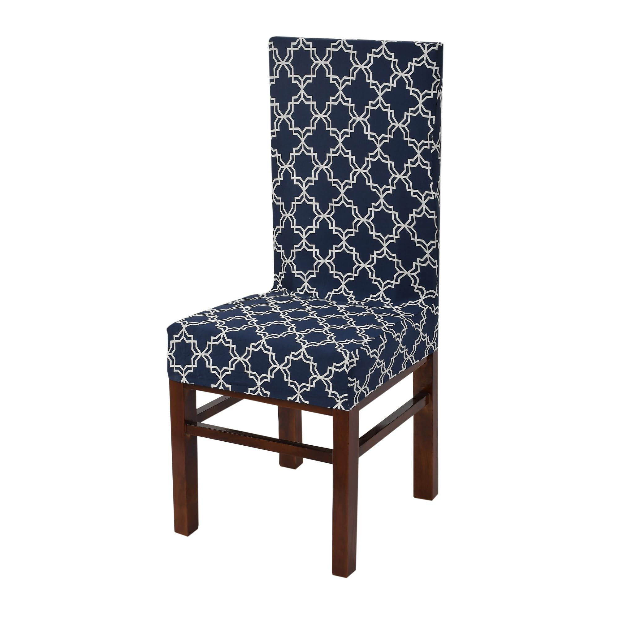 Yellow Weaves Elastic Stretchable Dining Chair Cover, Removable Washable Elastic Floral Printed Dining Chair Covers (1 Piece, Bl