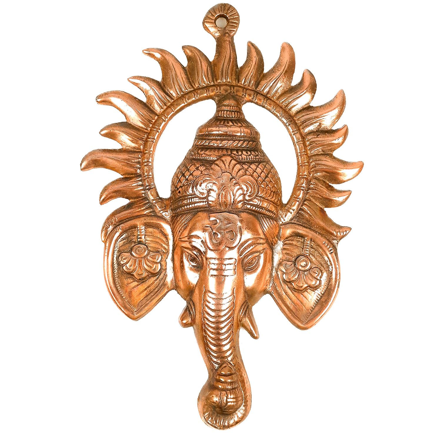 Apka Mart The Online Shop Lord Ganesh Aluminium Wall Hanging Wall Showpiece (Metal - Alloy | Color - Copper Shade | Size -12 Inc