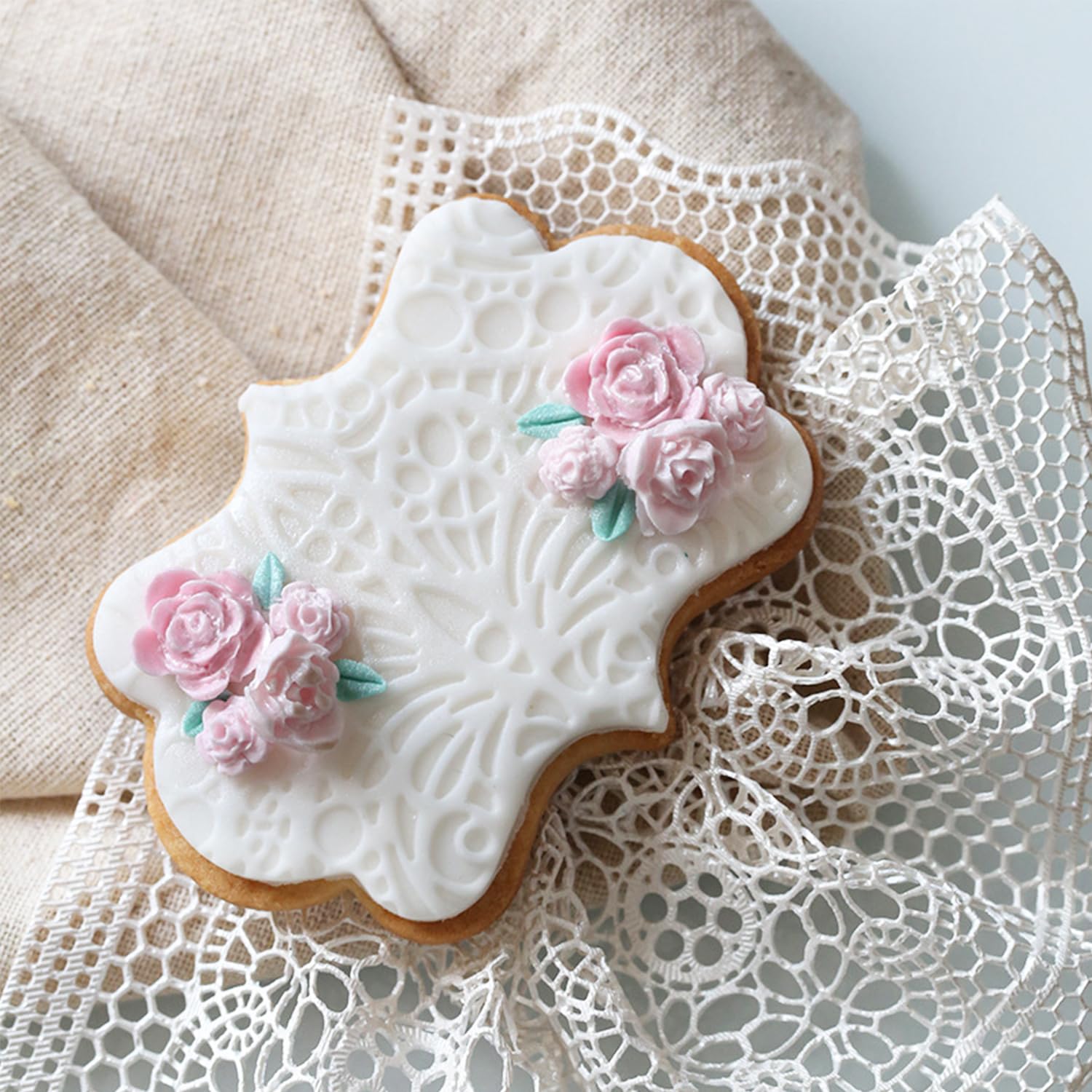 Plaque Frame Cookie Cutter 4Pcs/Set, Stainless Steel Pastry Biscuit Cookie Cutter Set Fondant Pancake Cutters Mold (Style 2)