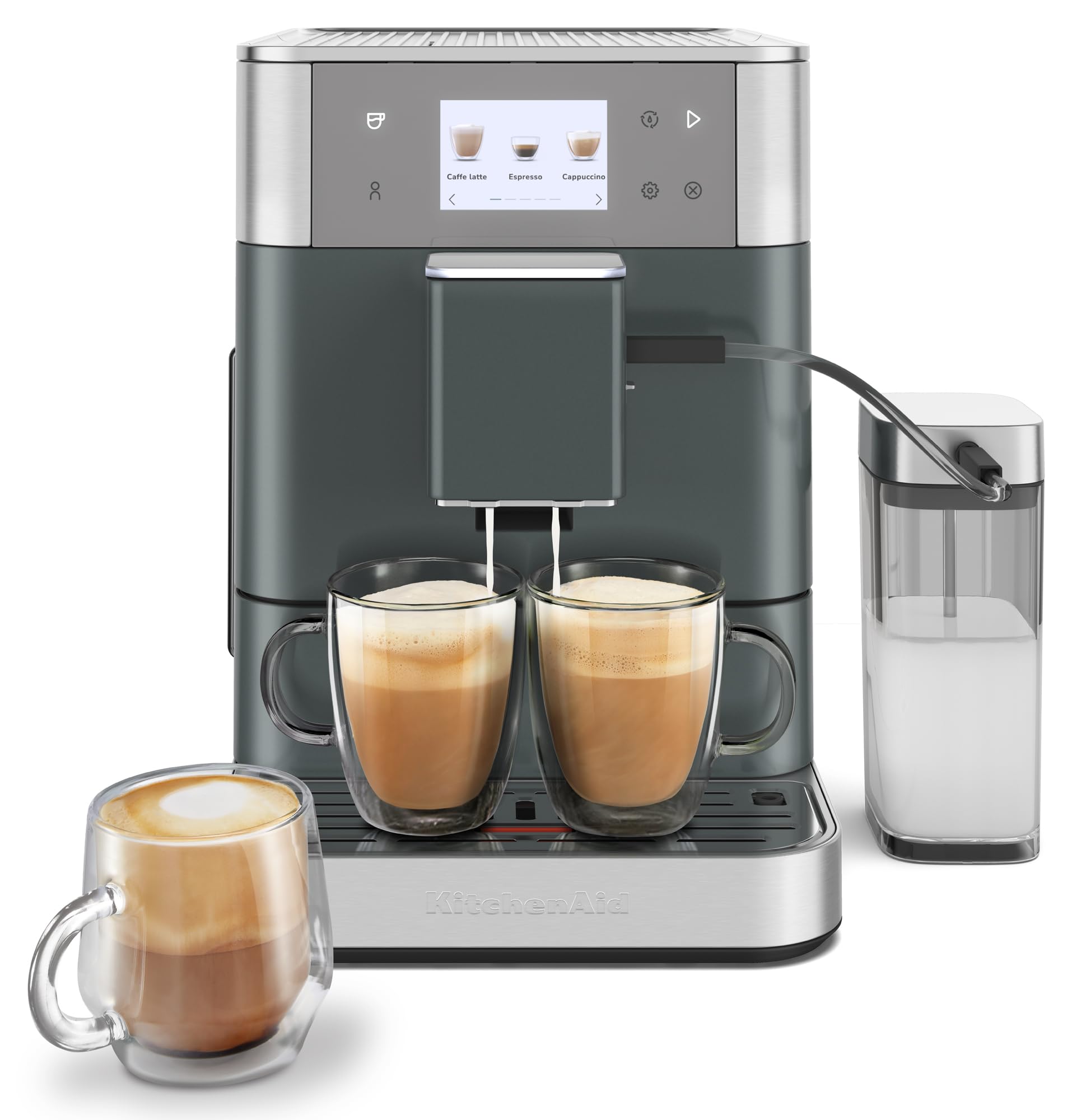Kitchenaid Fully Automatic Espresso Machine Kf7 With Milk Attachment, Kes8557Jp, Juniper