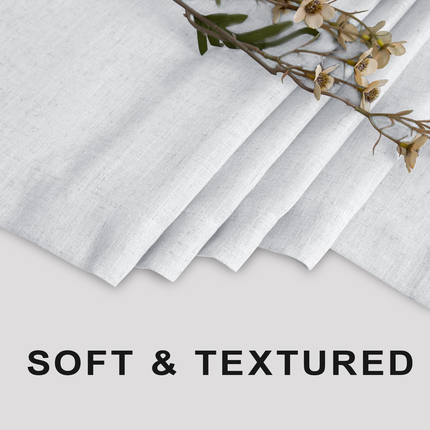 Koufall White Shower Curain 90 Inches Long For Bathroom,Fabric Extra Long Shower Curtain Liner Set With Hooks