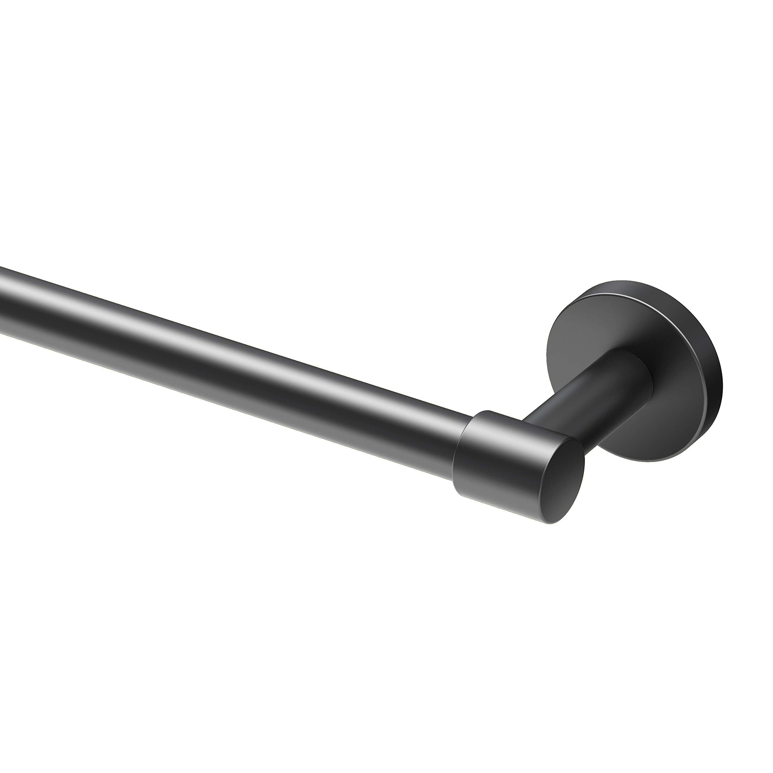 Gatco 4660Mx Reveal 24'' Towel Bar, Matte Black | Wall Mounted Towel Holder For Bathroom, Total Length 26.13''