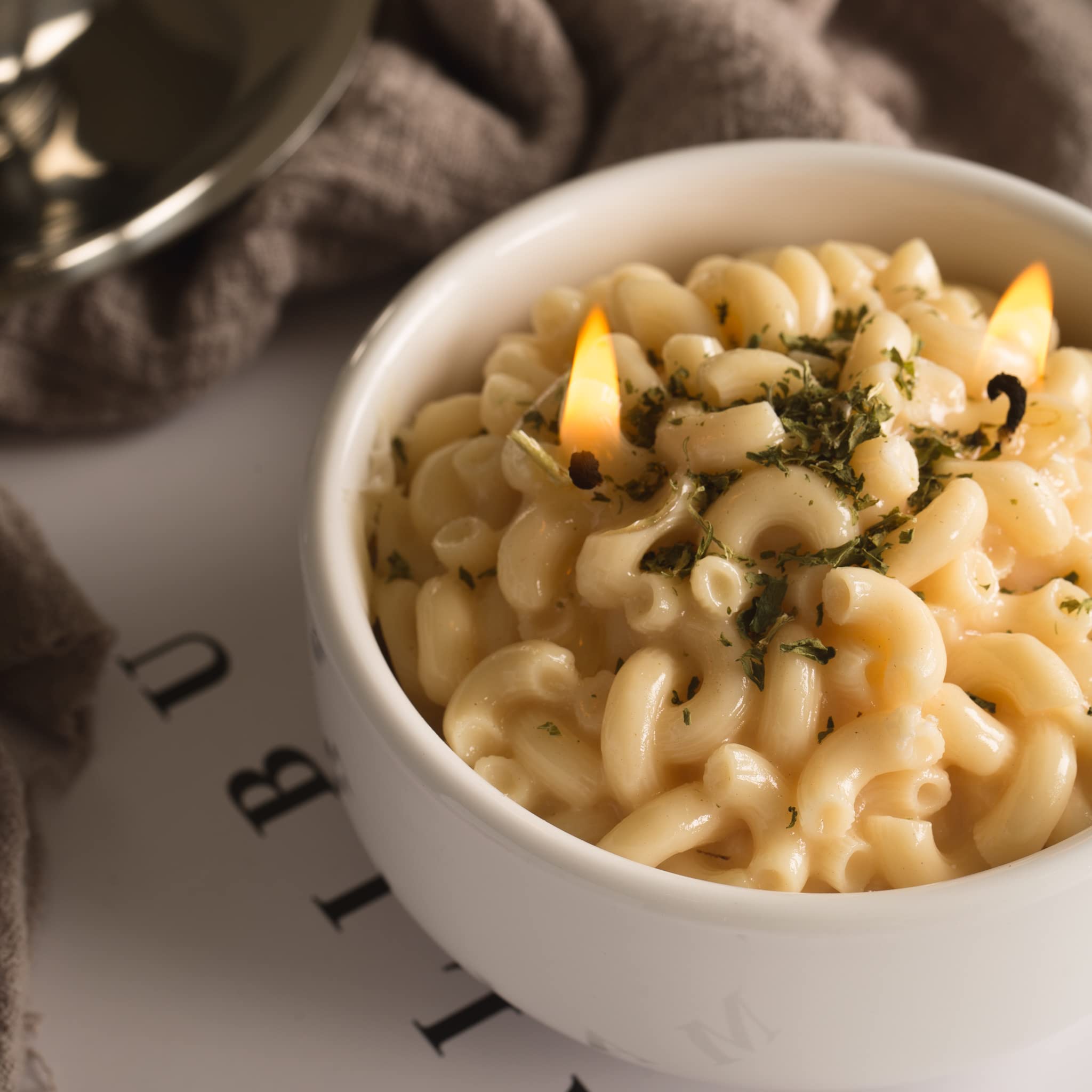 Macaroni Macaroni And Cheese Pasta Bowl Scented Candle Ritual Gift For Your Lovers Friends