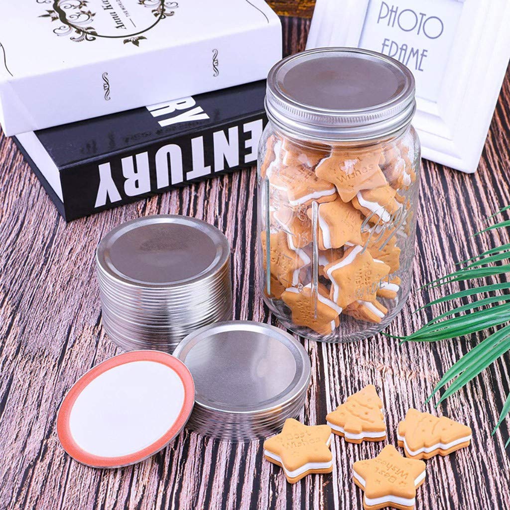 Canning Lids, Regular Mouth Mason Jar Lids, Stainless Steel Lids For Mason Jar Regular Mouth, Split-Type Lids Leak Proof And Sec