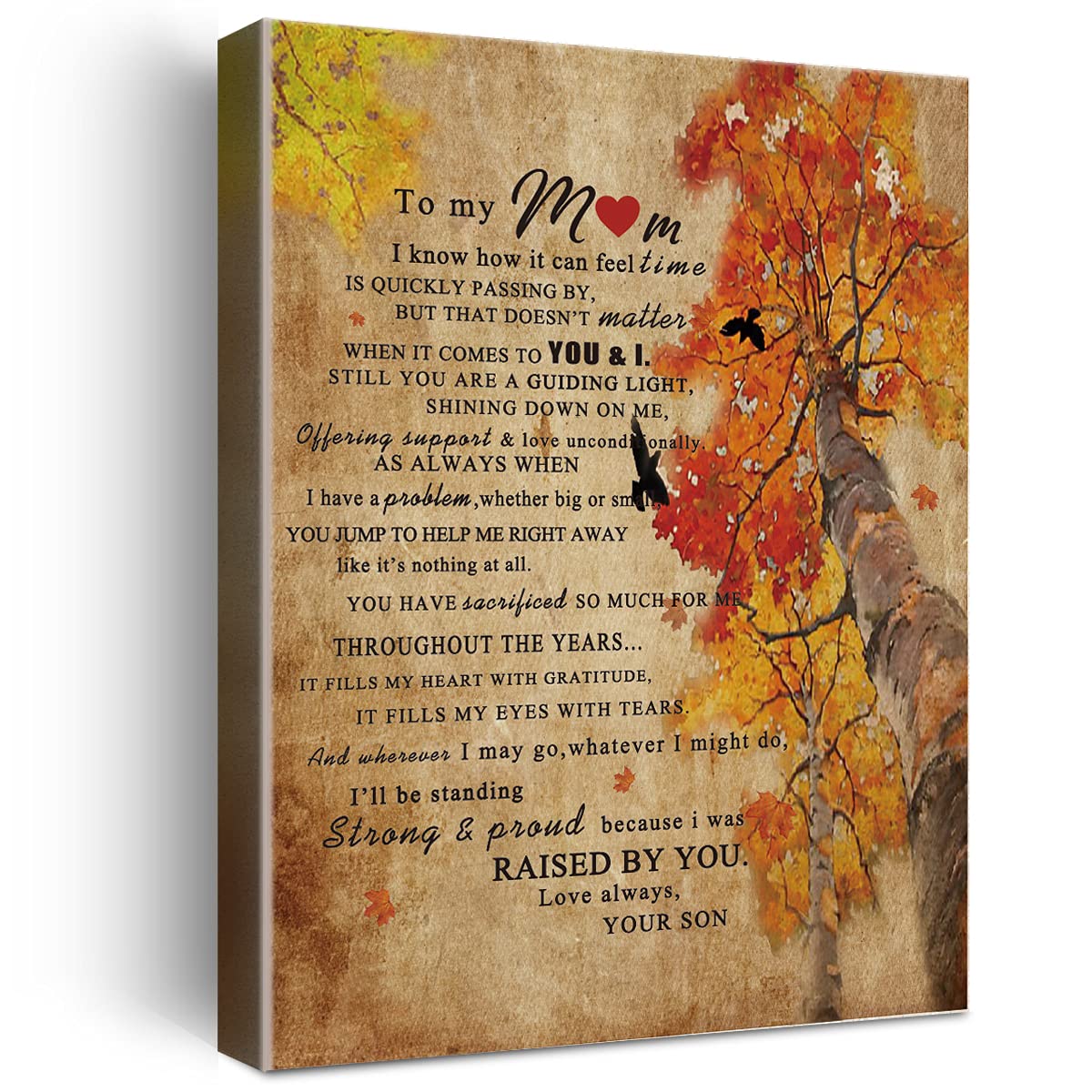 Wailozco Gifs For Mom -Hangable Canvas Poem Prints Framed Poster Wall Art For Mom From Daughter-Meaningful Mom Gifts,Mom Home Be