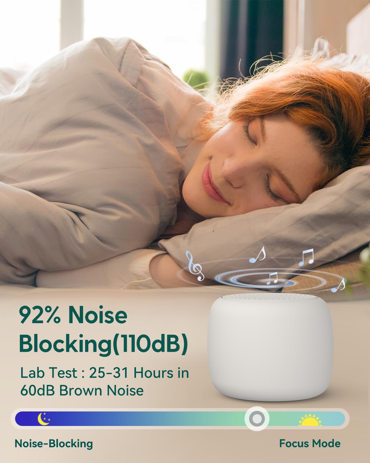 White Noise Machine Babelio Mini Sound Machine for Adults Kids Baby  15 Non-looping Sounds  Timer  Easy to Pocket and Travel - White (Pack of 2)