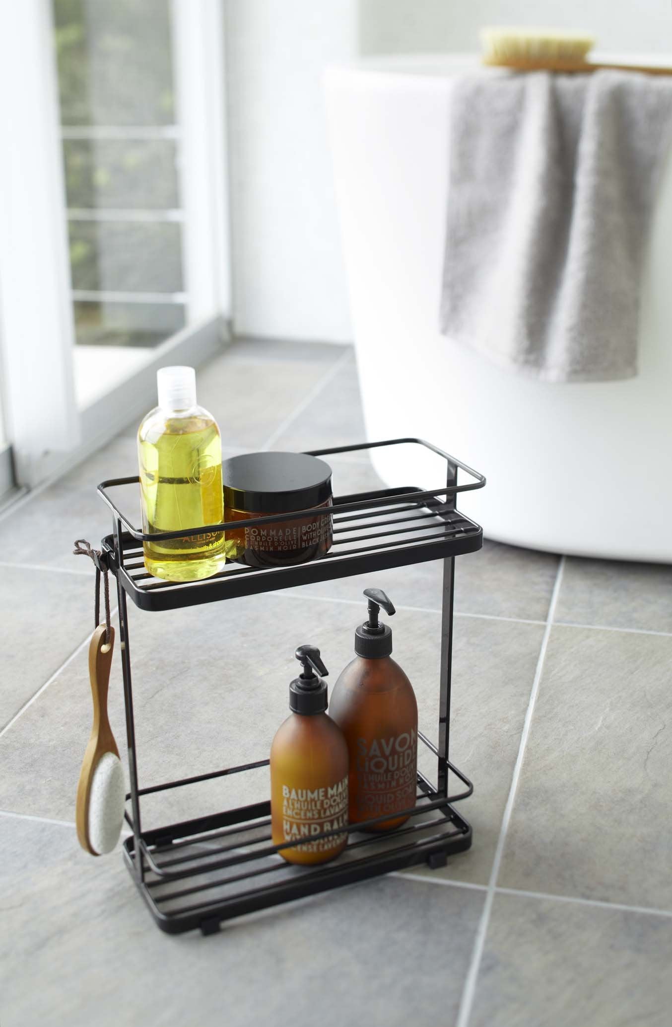 Yamazaki Home 6791 Bath Rack-Bathroom Shower Storage Holder, Caddy Shelf Organizer, One Size, Black