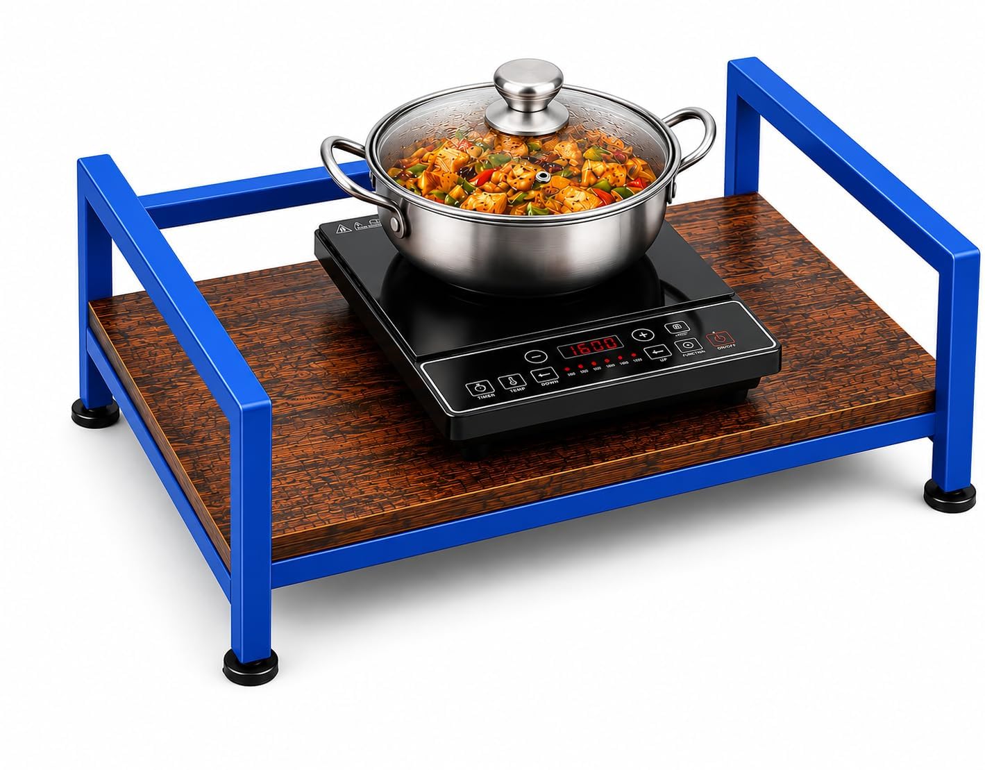 15 WEST 16135 Metal Kitchen Induction Shelf Stand Induction Rack Countertop Microwave Oven Stand Rice Cooker/Pot/Oven Organizer 