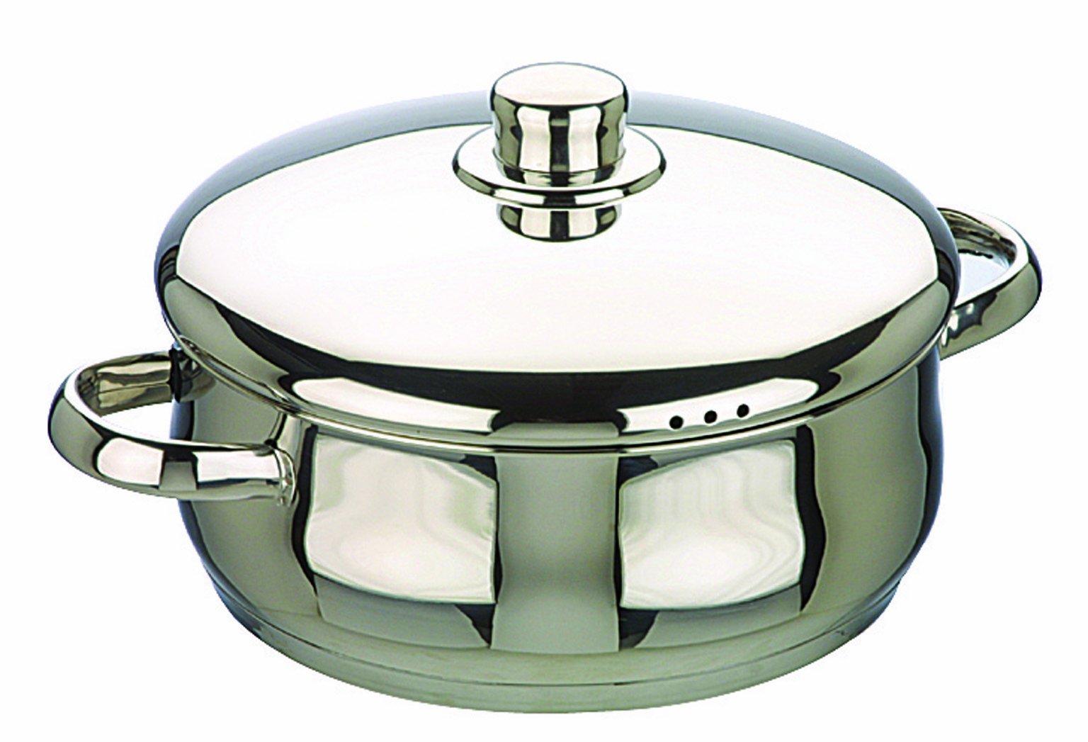 IBILI Casserole Oslo Belly Shape with lid 24 cm, Stainless Steel, Silver