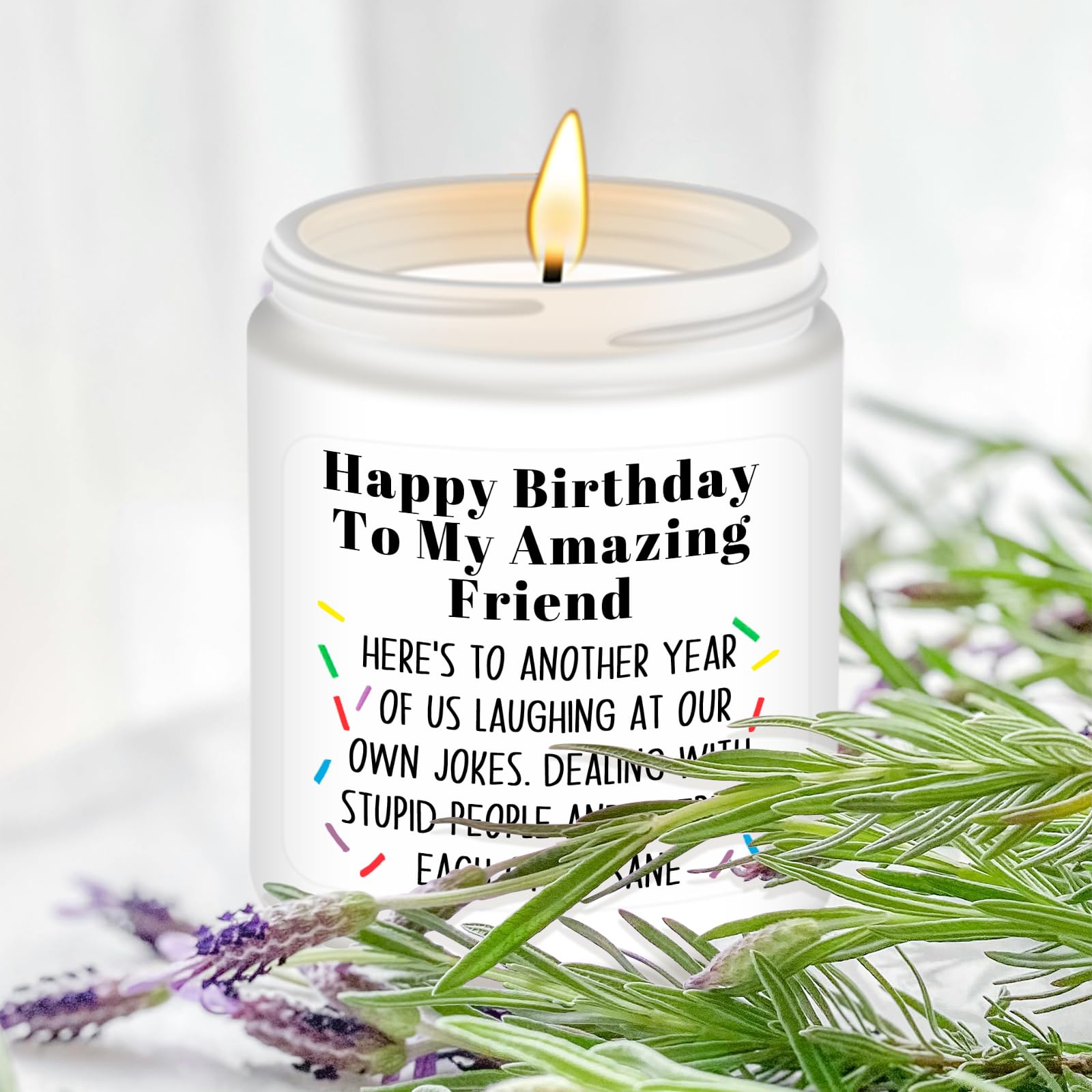 Homsolver Best Friend-Birthday Gifts for Women Men, Funny Friendship Gifts for Woman Candles, Birthday Gift for Friends Sister B
