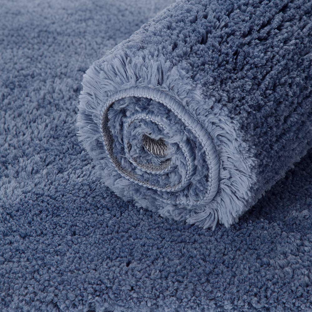 Walensee Shaggy 2 Piece Bath Rug Set, (20 X 32, 2 Pack Set, Blue) Bathroom Rug Set Bath Mats For Bathroom Machine Wash/Dry Absor
