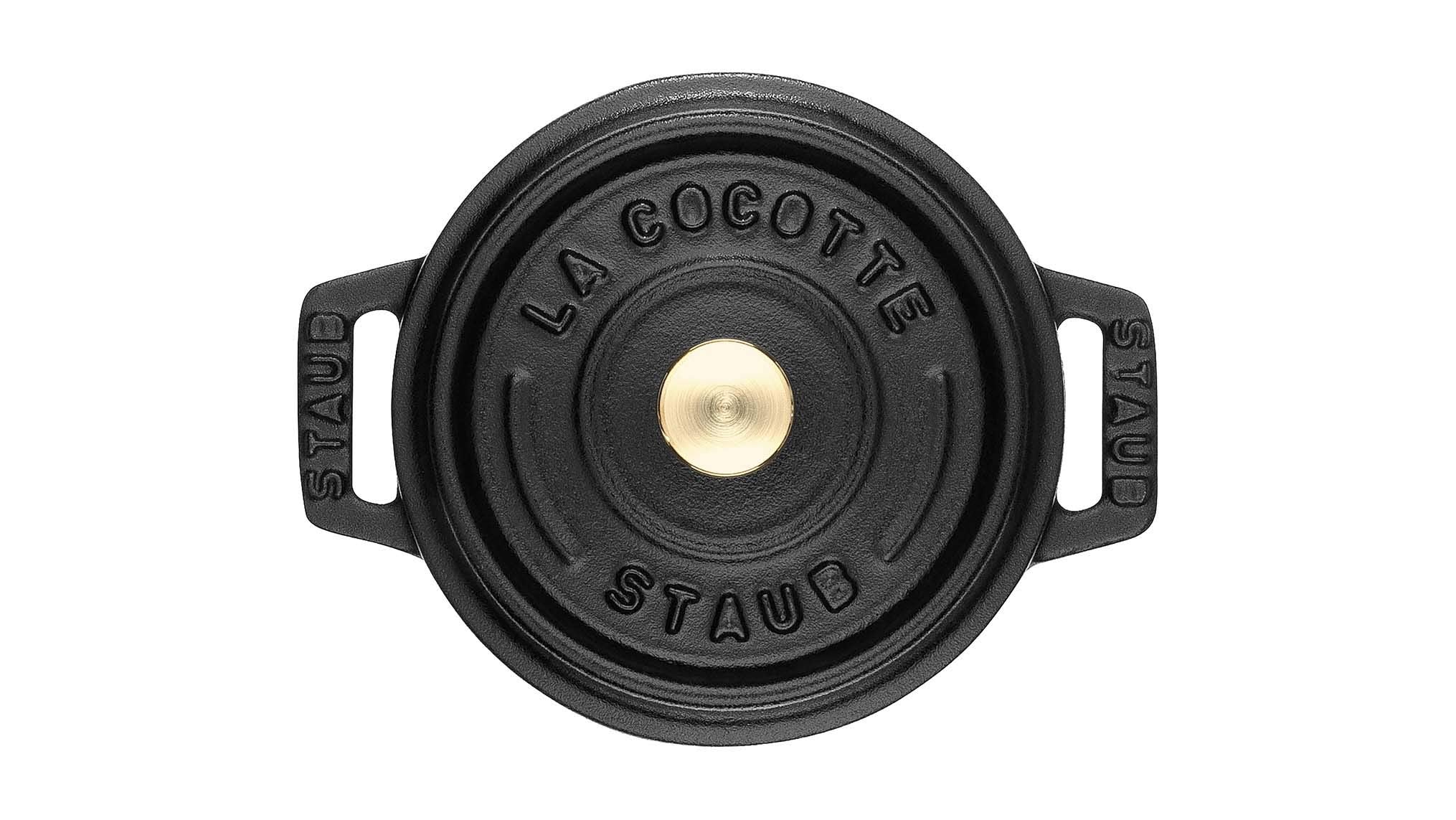 Staub Cast Iron 0.25-qt Mini Round Cocotte - Matte Black  Made in France