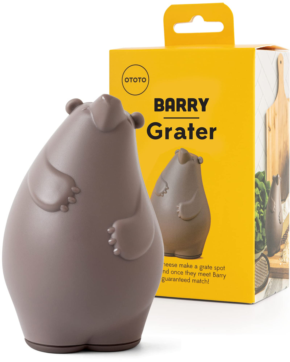 Ototo Barry The Bear Box Cheese Grater - Compact Stainless Steel Grater, Kitchen Grater, Cheese Shredder, Vegetable Grater, Food