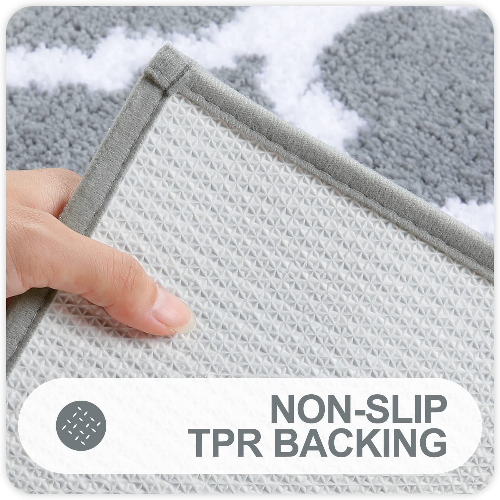 Olanly Bathroom Rugs 47X20, Soft And Absorbent Microfiber Bath Rugs, Non-Slip Shaggy Shower Carpet, Machine Wash Dry, Bath Mats