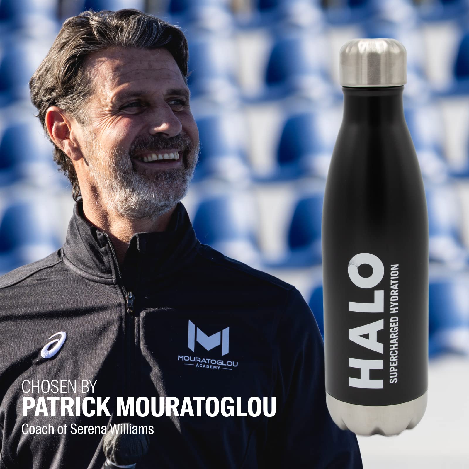 Halo Hydration Aluminum Bottle - 500Ml, Matte Black, Double-Walled, Stainless Steel With Copper Insulating, Vacuum Bottle. Leak