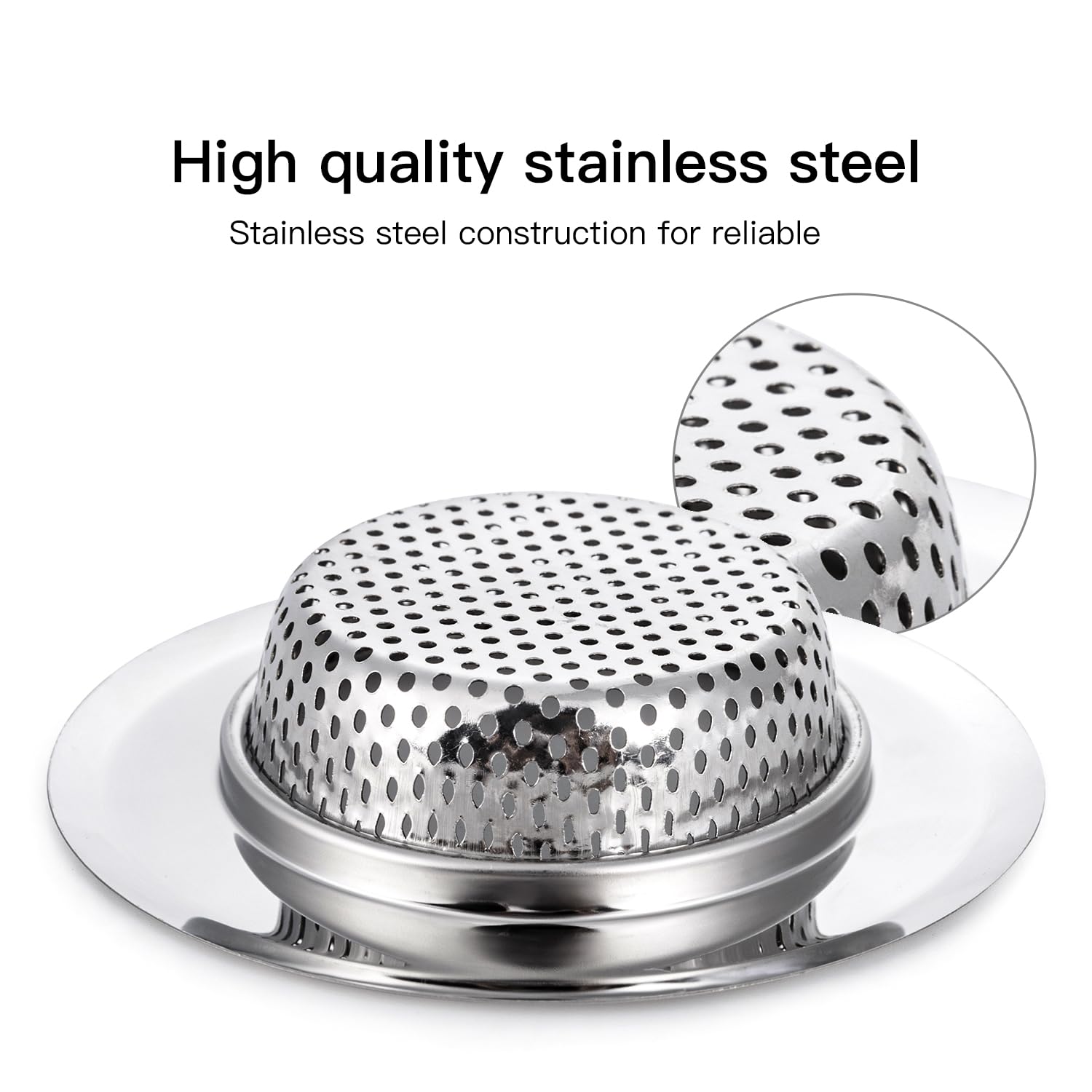 Cornerjoy 4 Pack Heavy Duty Stainless Steel Kitchen Sink Drain Strainer, Bathroom Hair Catcher Shower Drain Cover, Sink Tub Drai