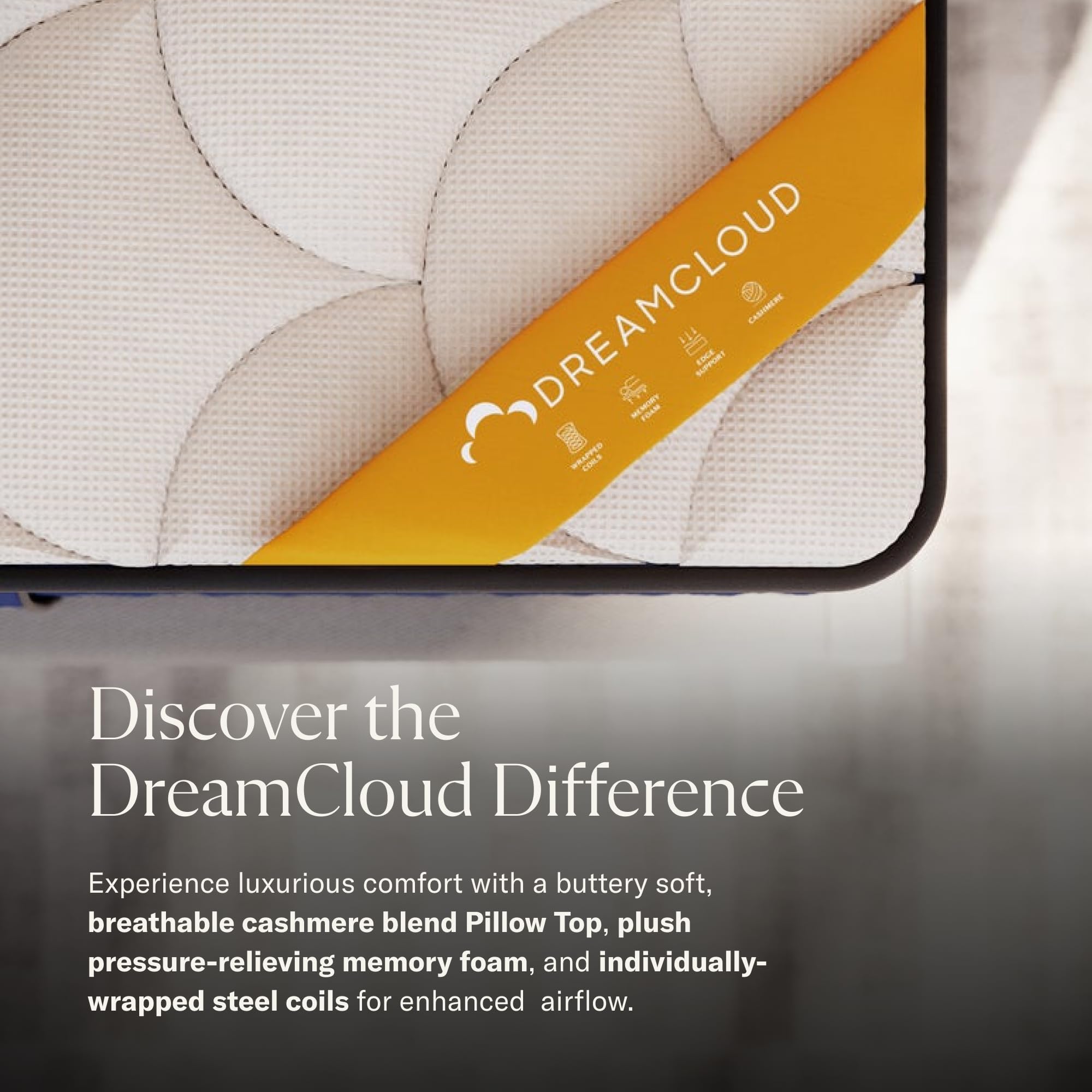 DreamCloud Premier Rest 16" Cal King Mattress - Luxury Hybrid Memory Foam, 8 Layers, White, Model 143795P, 365 Night Trial, Forever Warranty